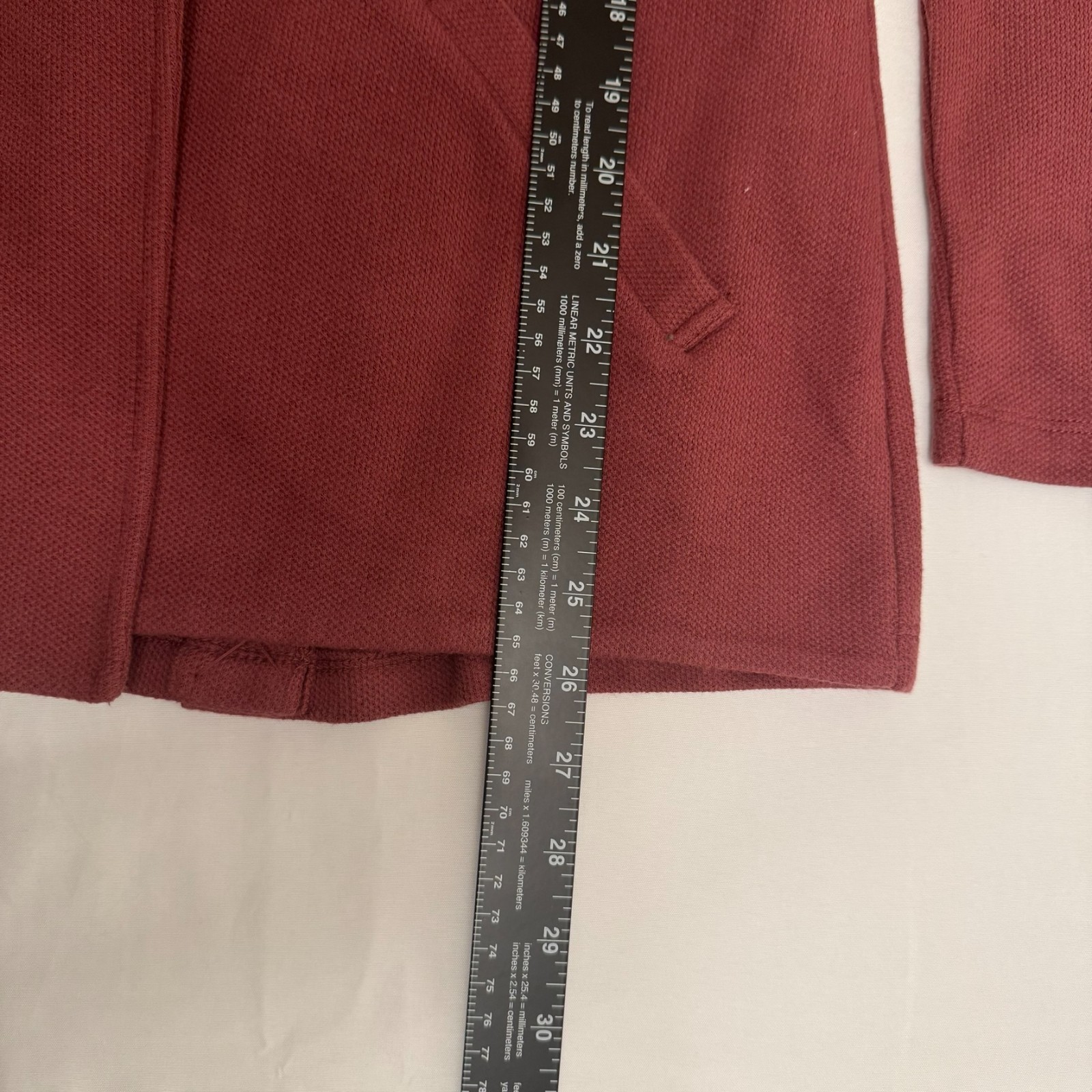 Matty M Women Knit Boyfriend Blazer Jacket Small S Maroon Burgundy Open Front