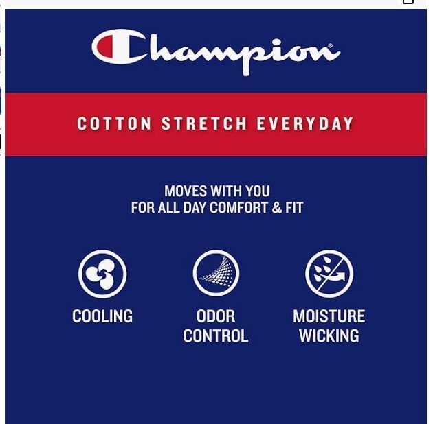 Champion Men’s Everyday Cotton Stretch Boxer Briefs- 5 Pack