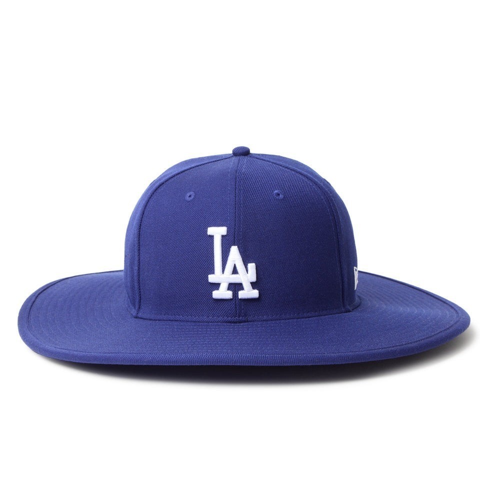 New Era Fitted Long Brim Hat MLB Los Angeles Dodgers Dark Royal Unisex 14667674