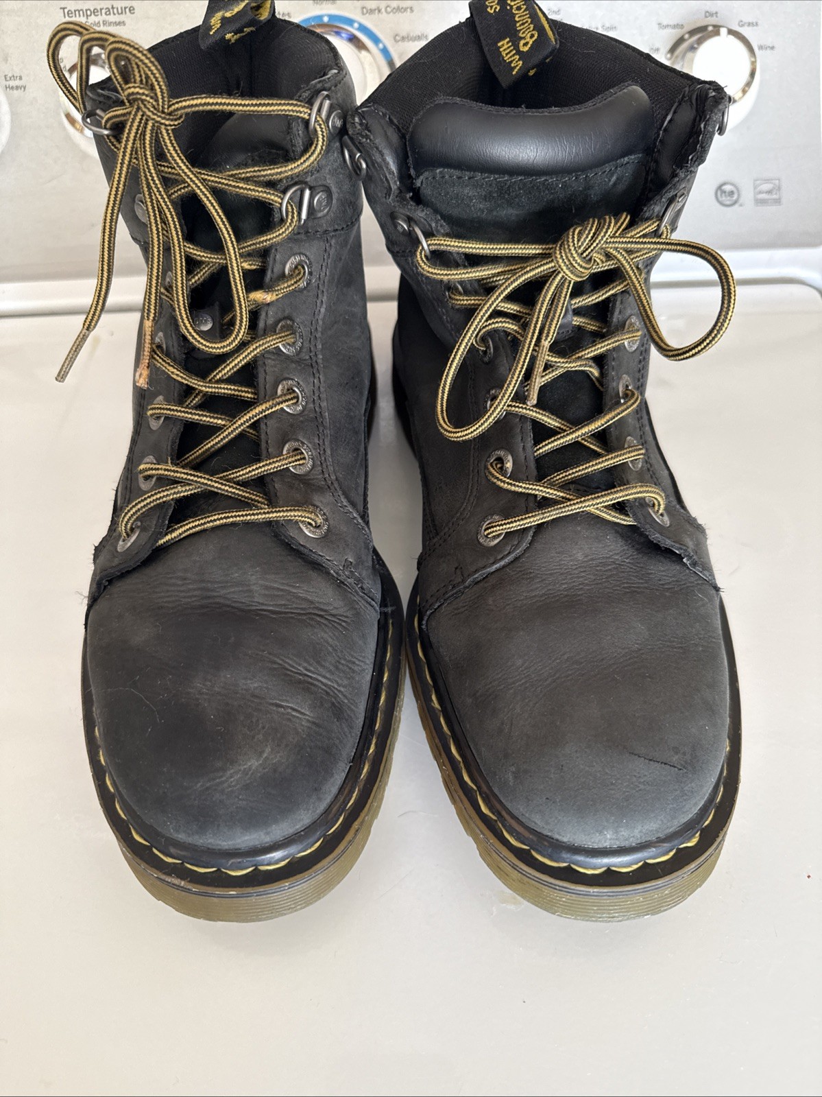 Dr Martens Made In England Black Leather Boot Mens US 10 UK 9