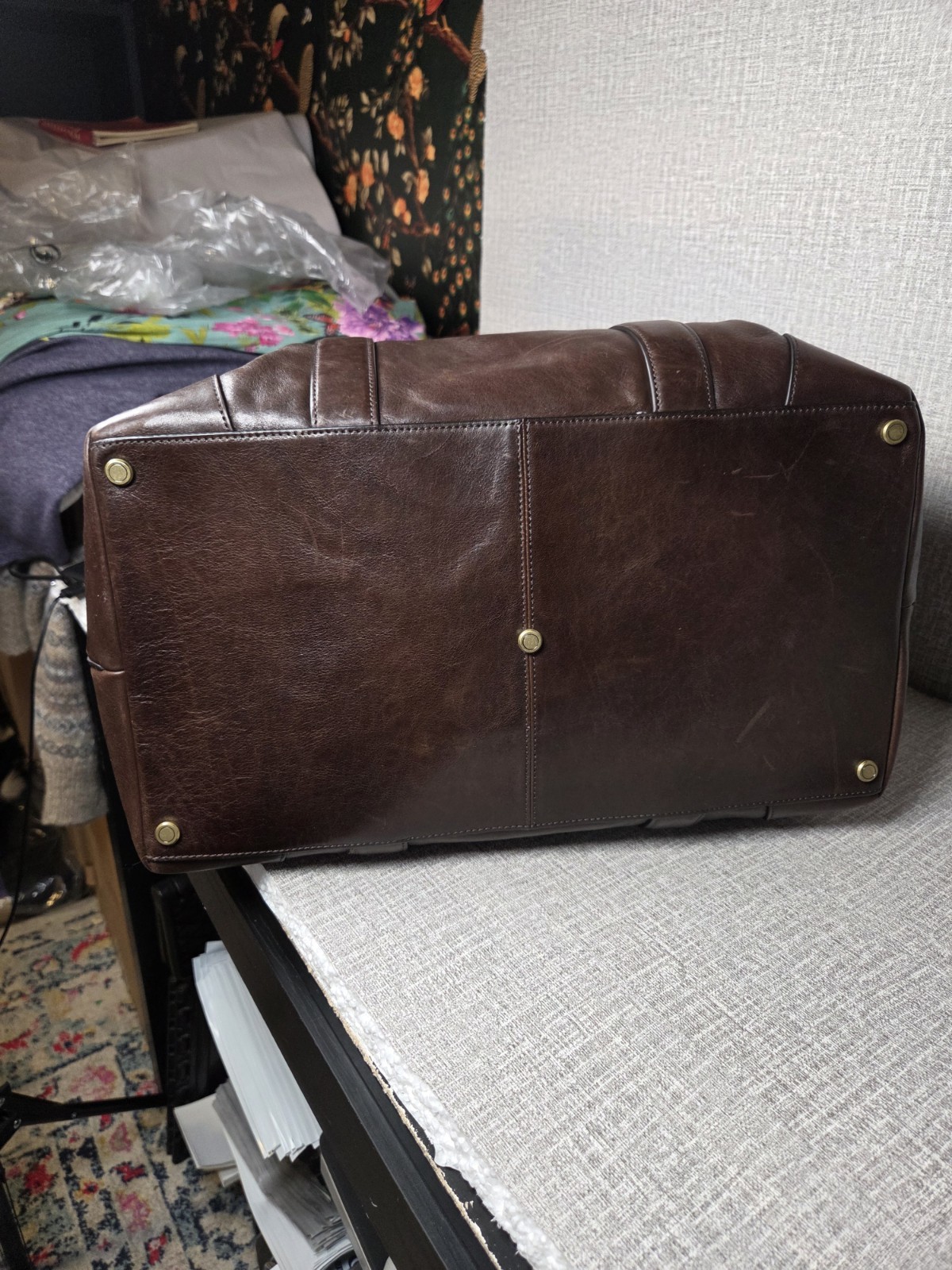 COACH Bleecker Weekend XL Leather Tote Bag Dark Brown RARE COLOR Style# 70487
