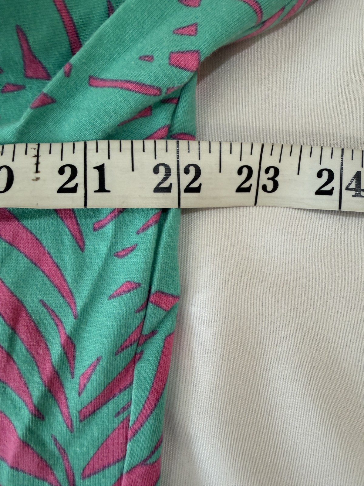 Belle by Kim Gravel Tropical Women’s Large Palm Print Top 3/4 Sleeve Zip Neck