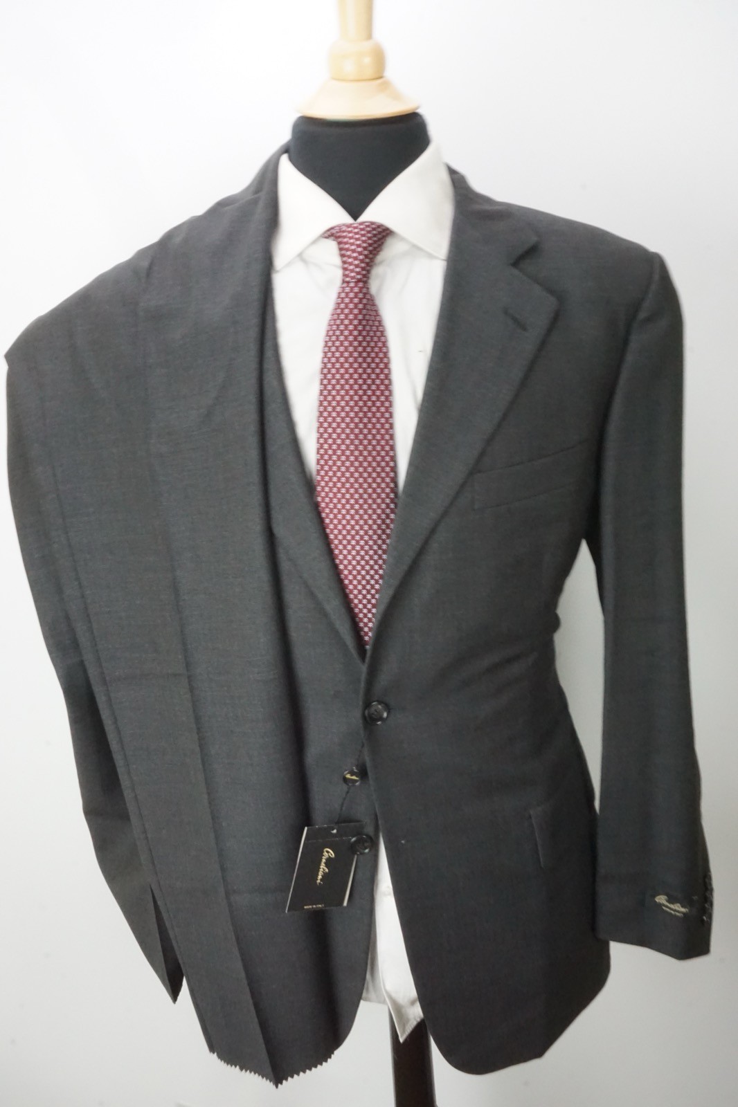Corneliani Evolution Gray Wool 2 Pc Suit Jacket Pant 40R Brand New