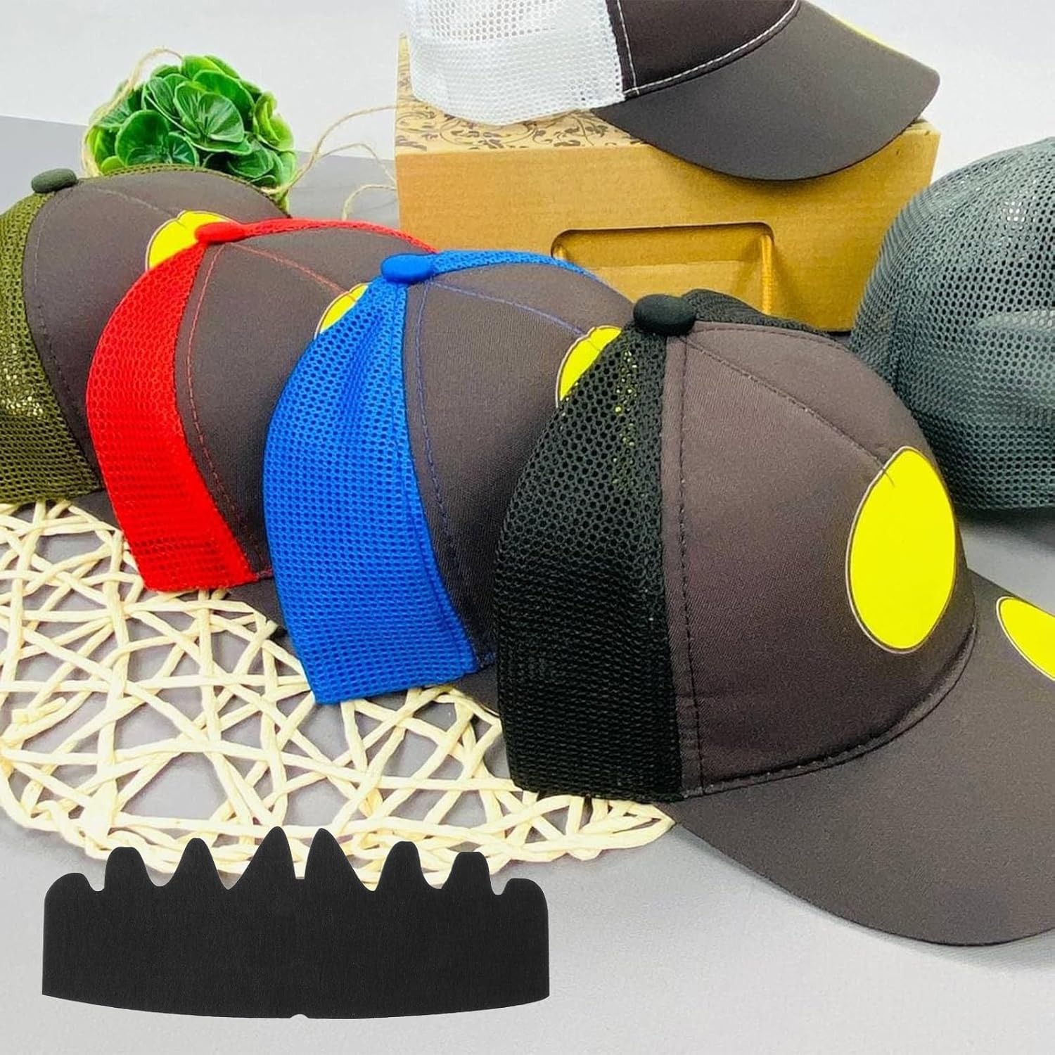 YUXIANLB Black Baseball Caps Inserts Flexible Washable Reusable Hat Felt Shapers