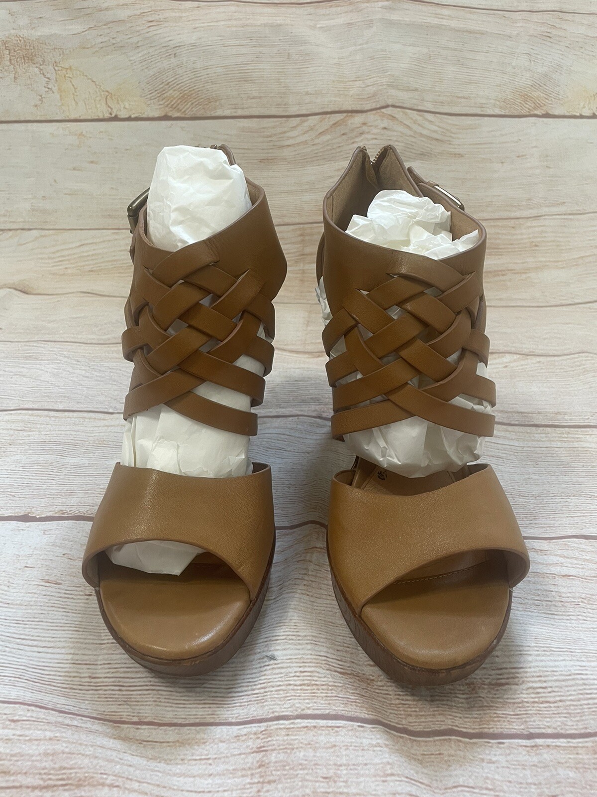 Sofft Ohanna Tan Vowen Leather Heel Sandals size 11W