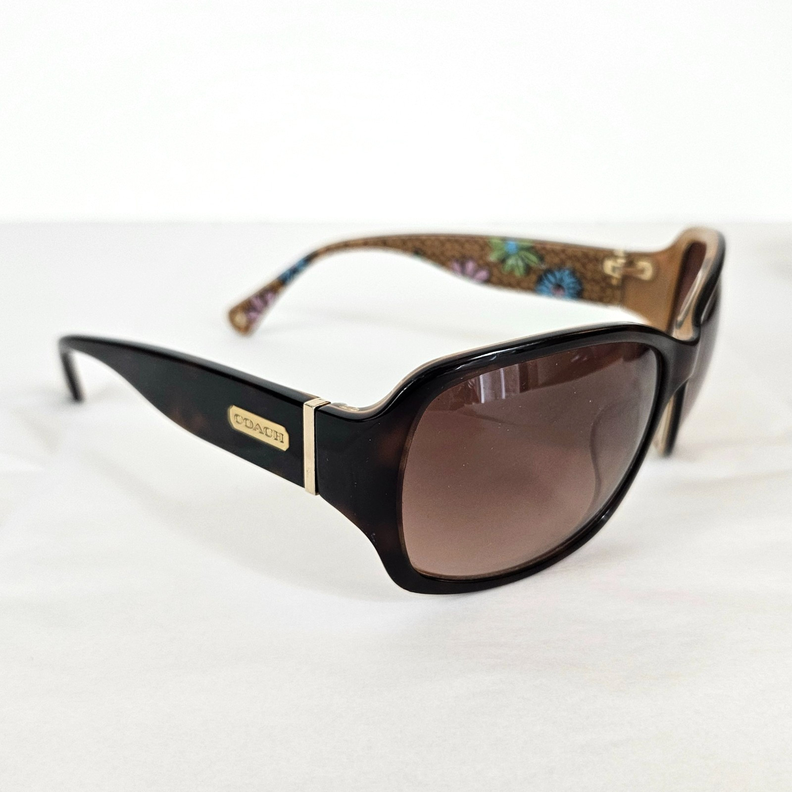 COACH Peony (S471) Tortoise Wrap Sunglasses 59-16-125mm With Case
