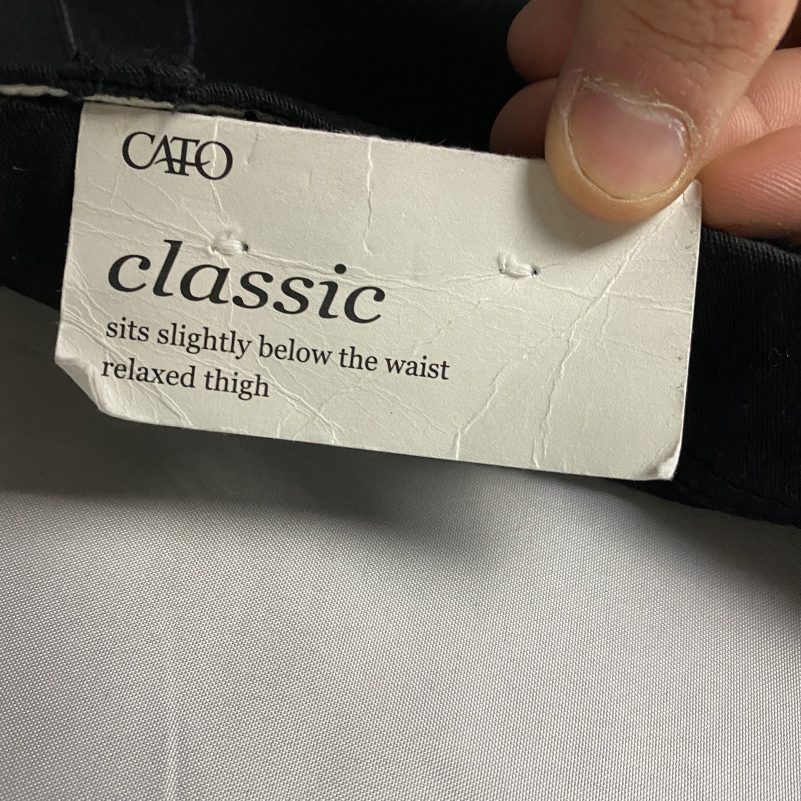 Cato Classic Womens 18 Black Pants Sits Below Waist Relaxed Thigh Cotton Stretch