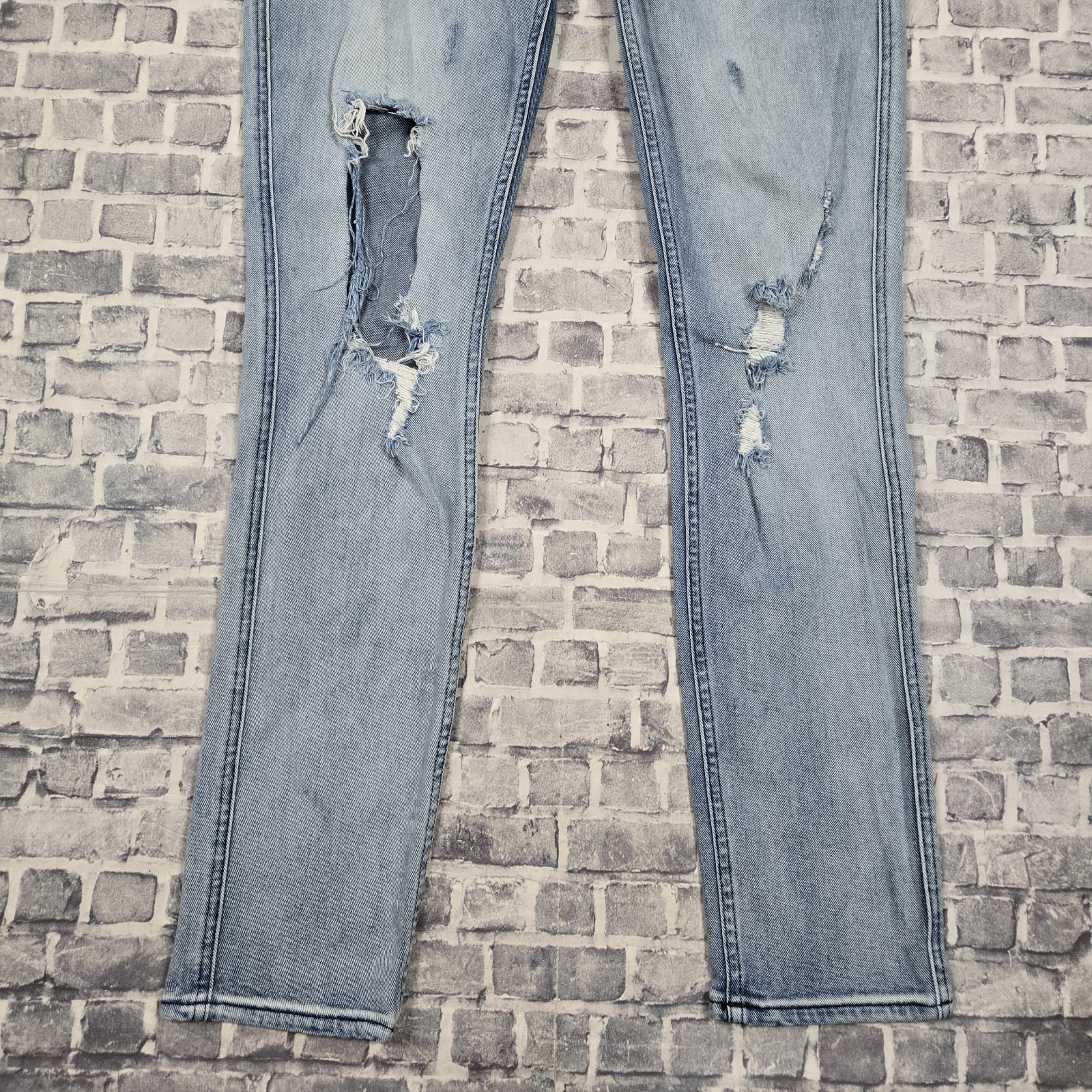 Ksubi Van Winkle Trashed Dreams Stretch Jeans Mens Size 34 Blue 34×32 Distressed