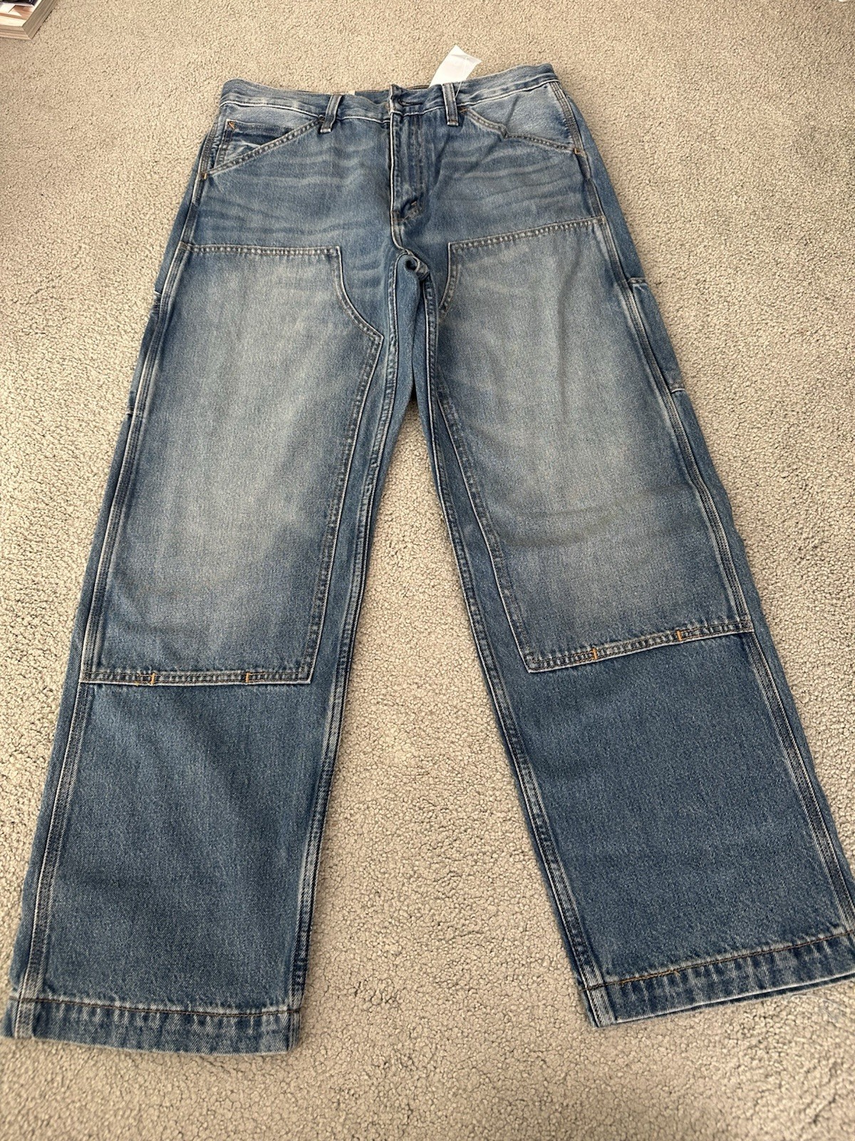 Levis 568 Double Knee Carpenter Blue Loose Denim Tag Sz. 32Wx30L Measure 33WX29L