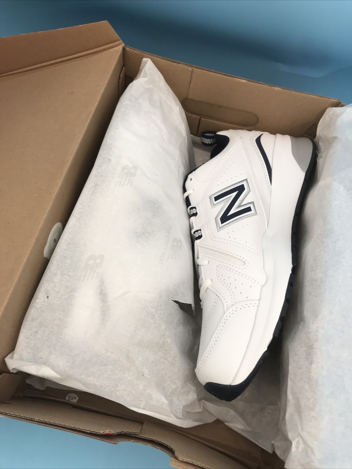 New Balance 608 White Navy Mens Casual Comfort Training Sneaker Shoes Size 11.5