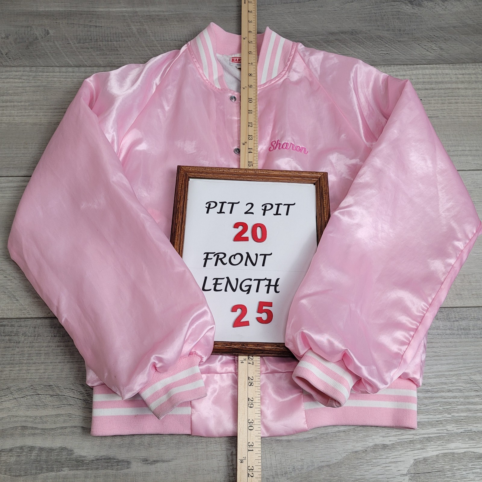 HARTWELL Bomber Jacket Womens Small Pink Satin “Sheri’s Born to Dance” (c-video)