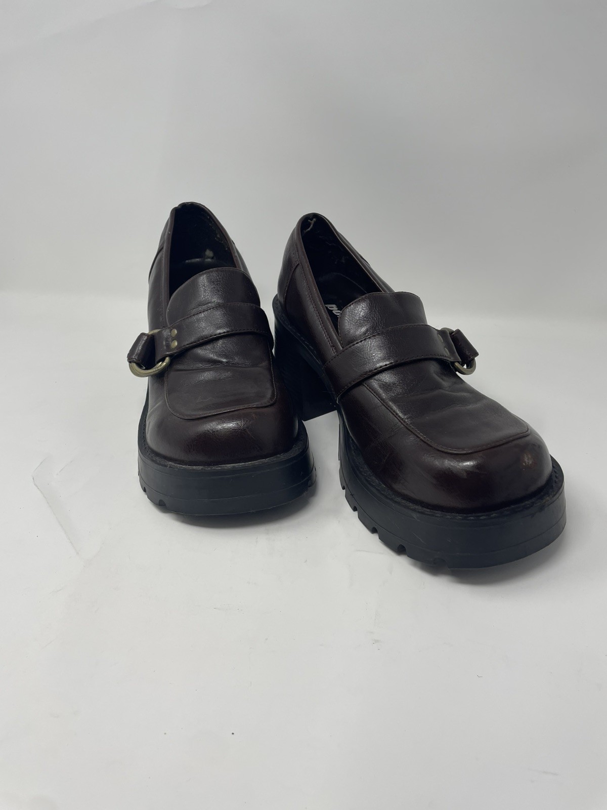 BONGO Women’s Dark Brown Chunky Heeled Platform Loafers SIZE 8.5