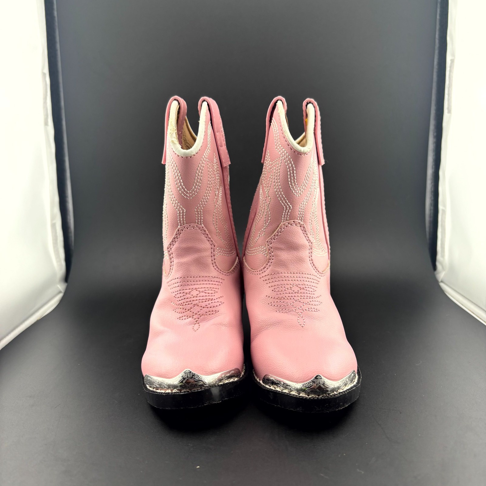 Durango BT758 Western Boots Kids US 5.5D Pink Embroidered Rubber Sole Bootie