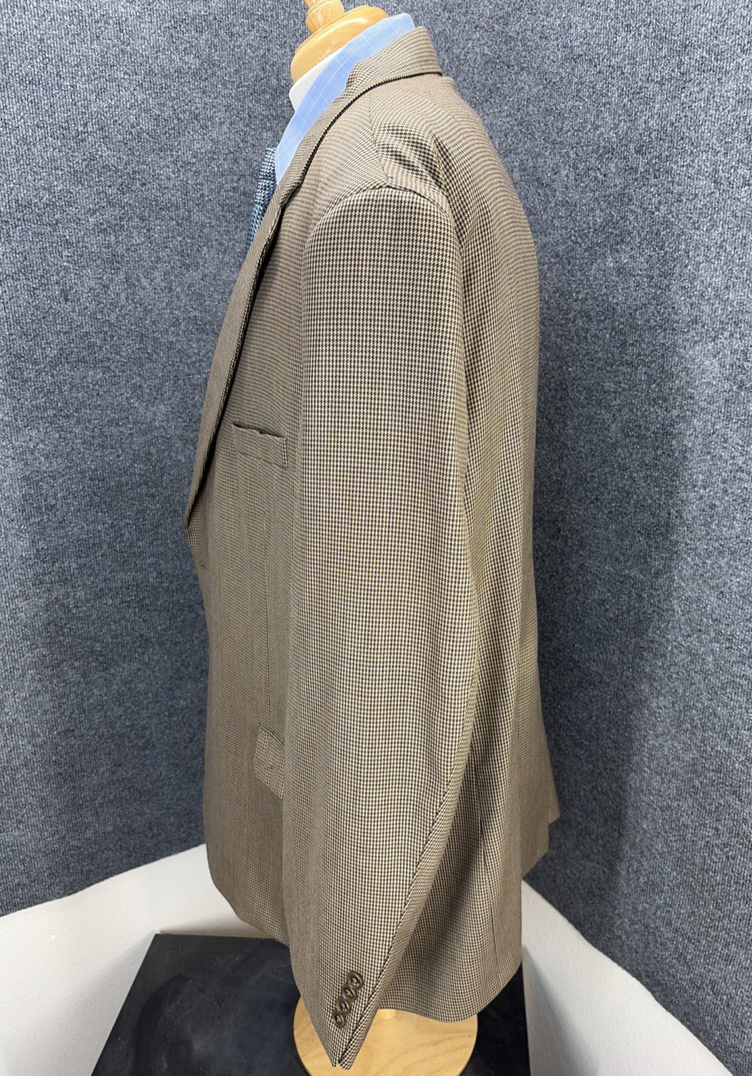 Jos A Bank Blazer 54R Brown Houndstooth 100% Wool Signature Sports Coat
