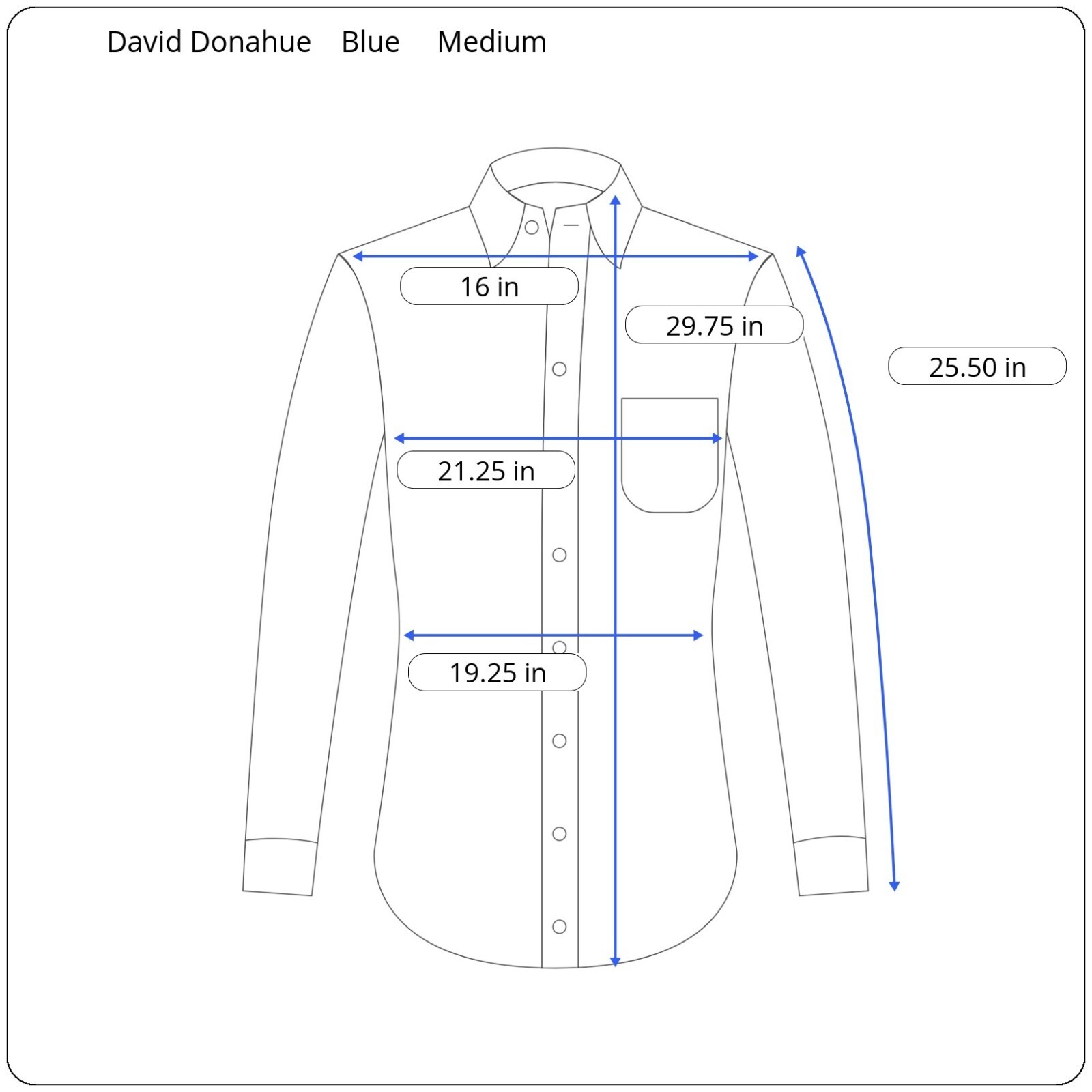 New David Donahue Heathered Dobby Fusion Shirt Men’s Medium Poplin Denim Blue