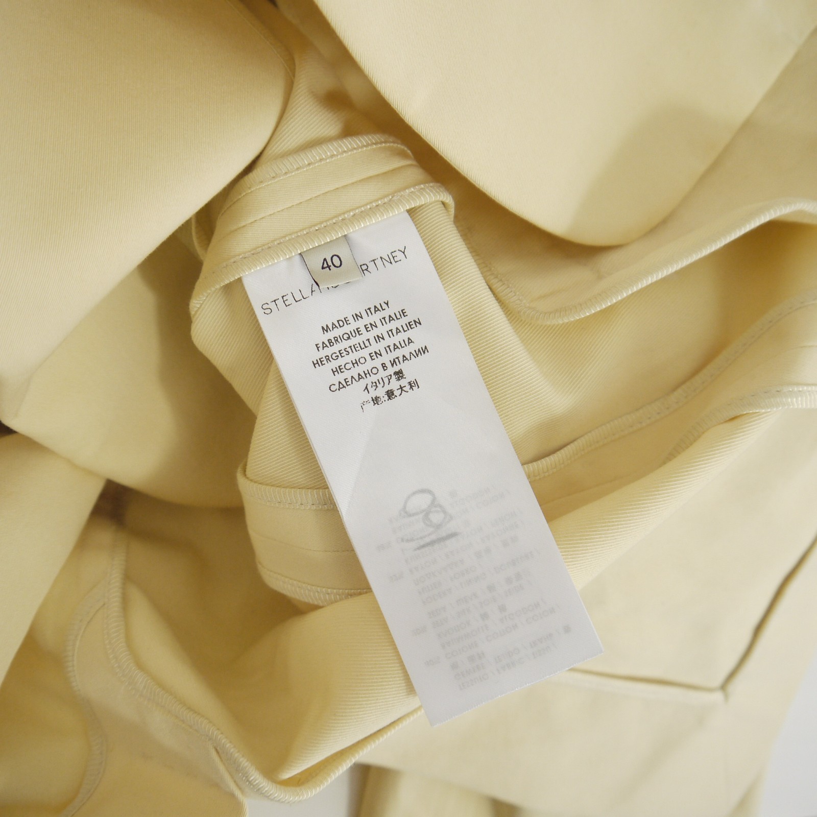 Stella McCartney Blazer Cotton Silk Cream One Button Single Breasted Size 8