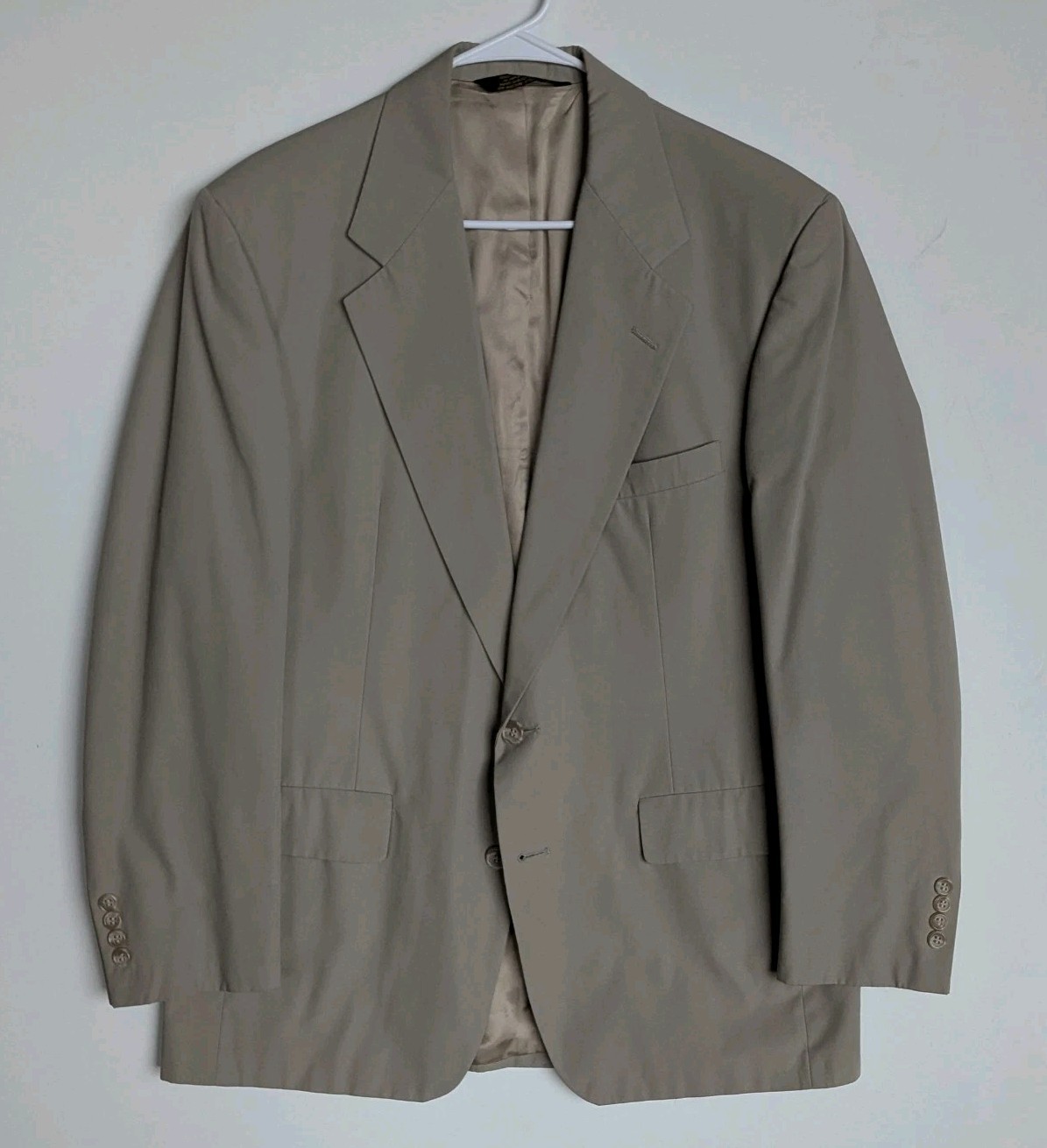HASPEL Vtg Solid Beige Khaki BLAZER SUIT COAT JACKET Men’s 40R