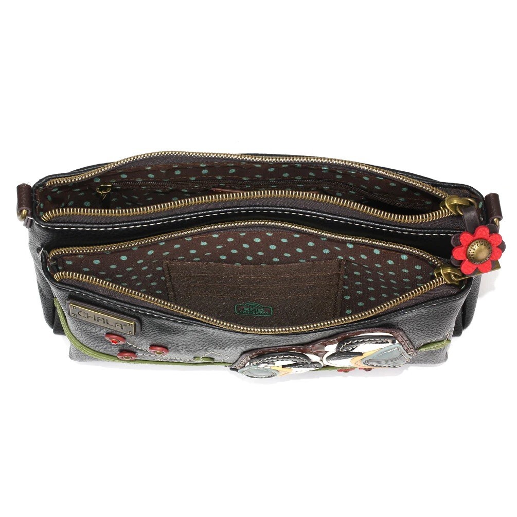 Chala Chickadee Deluxe Crossbody RFID Protected Vegan Leather Bag (Black) NWT
