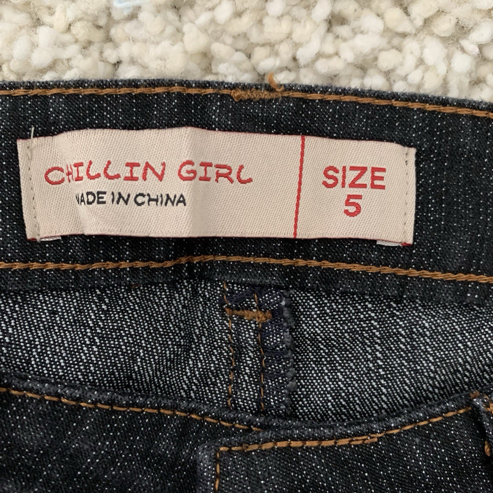 Chillin Girl Jeans Juniors Sz 5 Dark Wash Stretch Skinny Cotton Blend NEW