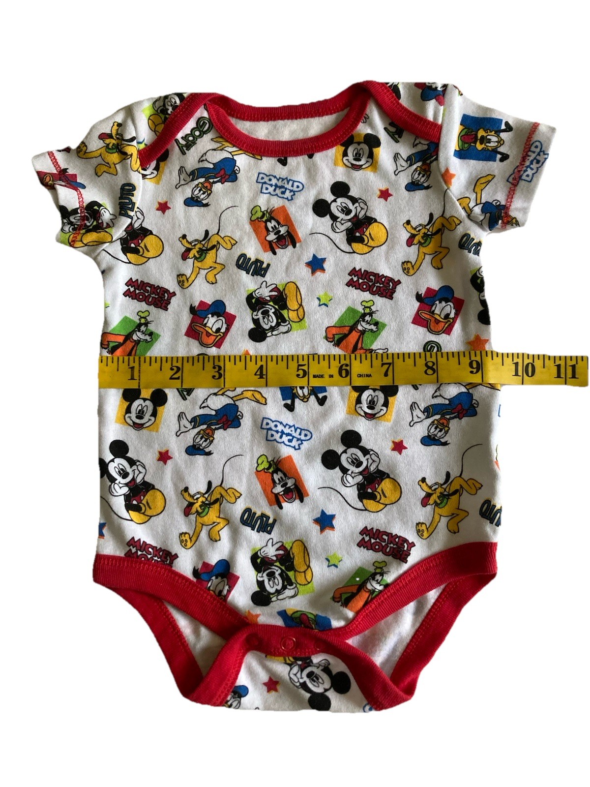 Disney Baby Size 3-6 Month One Piece Snap Close Mickey Donald Pluto