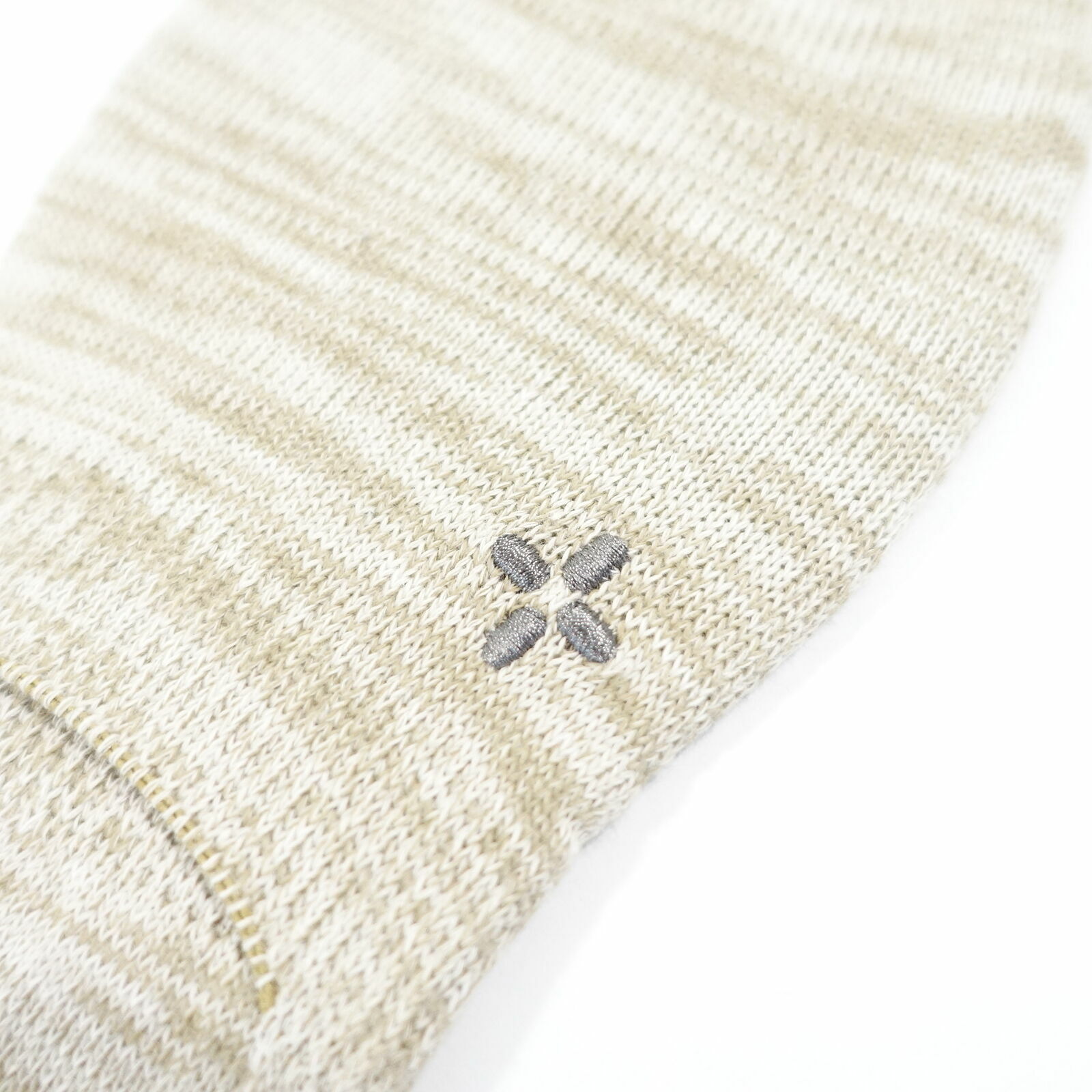 SUN + STONE 3 Pack No Show Socks, Light Grey /Tan , Size 10-13