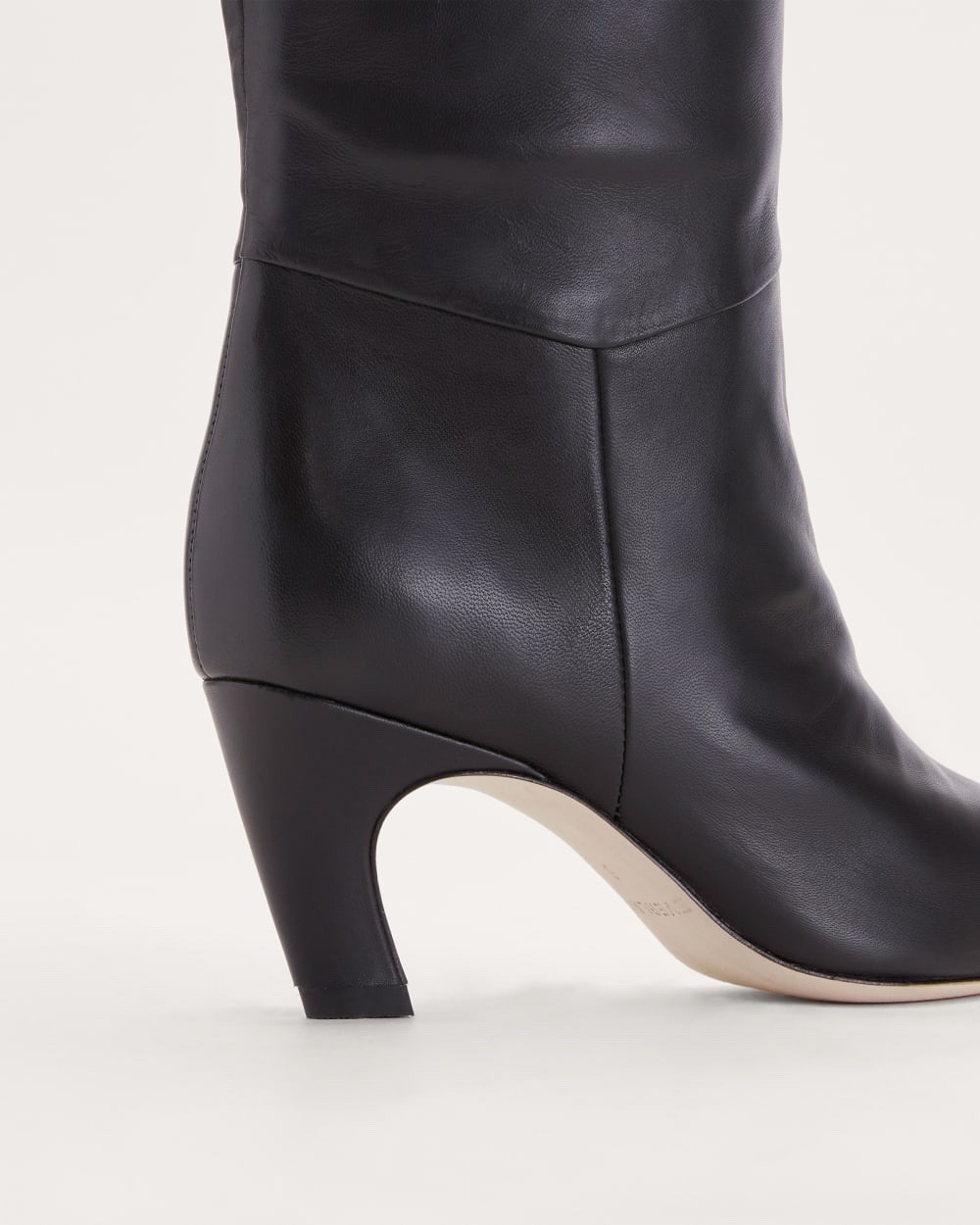 Everlane The Banana Boot Black Napa Leather Knee High Heeled Pointed Toe 7 NWB