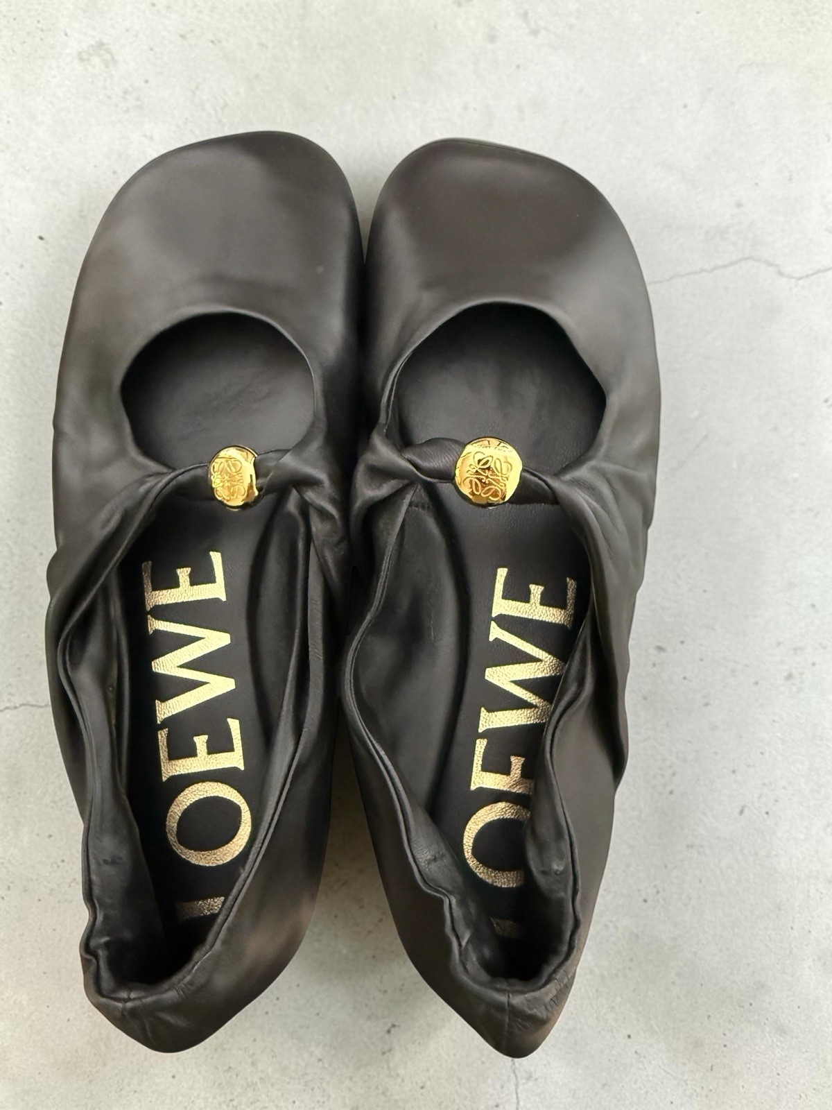 Loewe Pebble Soft ballerina shoes in nappa lambskin NEW Without Box