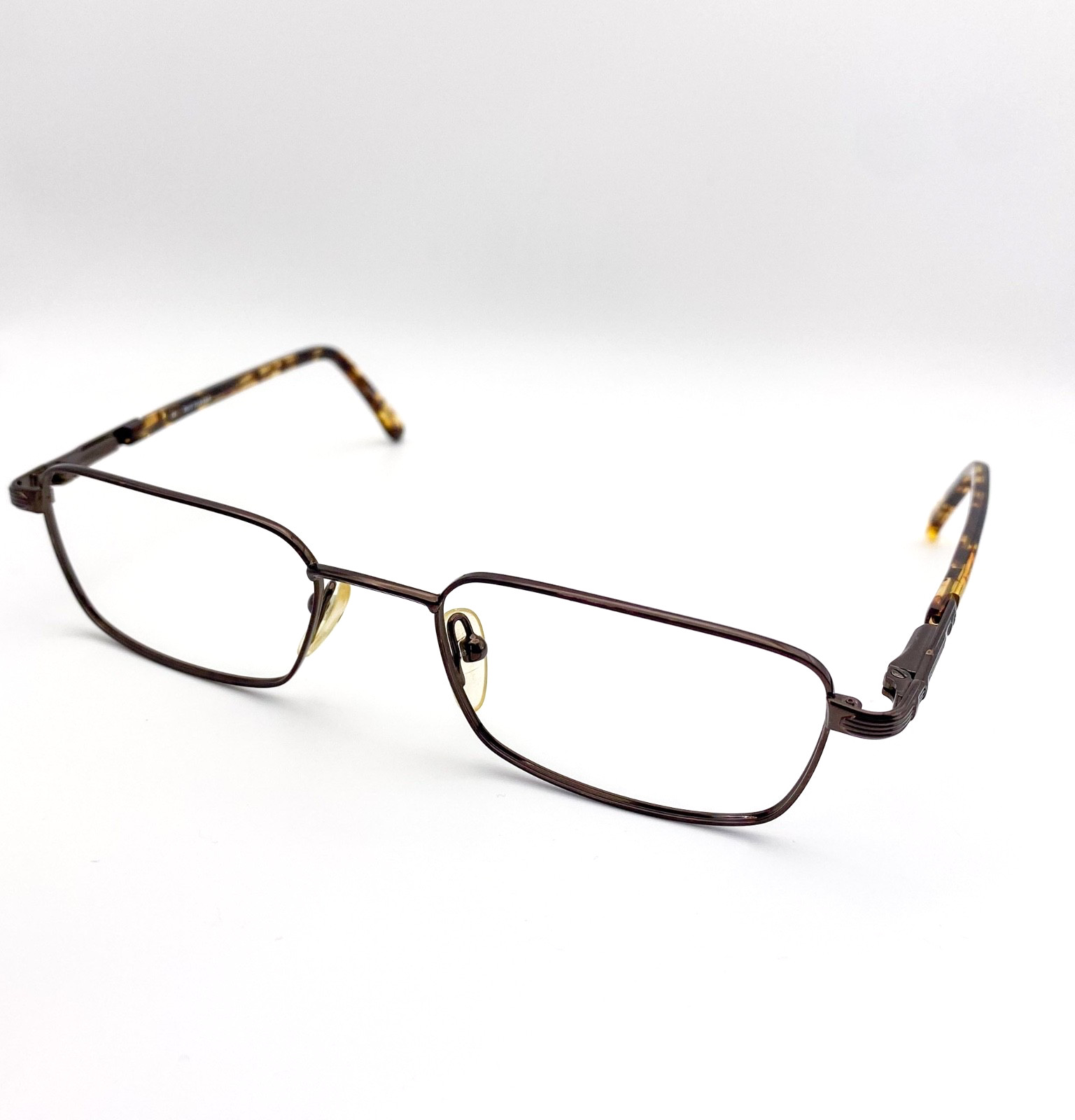Vintage Roy Tower Metal Tortoiseshell Rectangular Eyeglasses | NOS 1990s Frames
