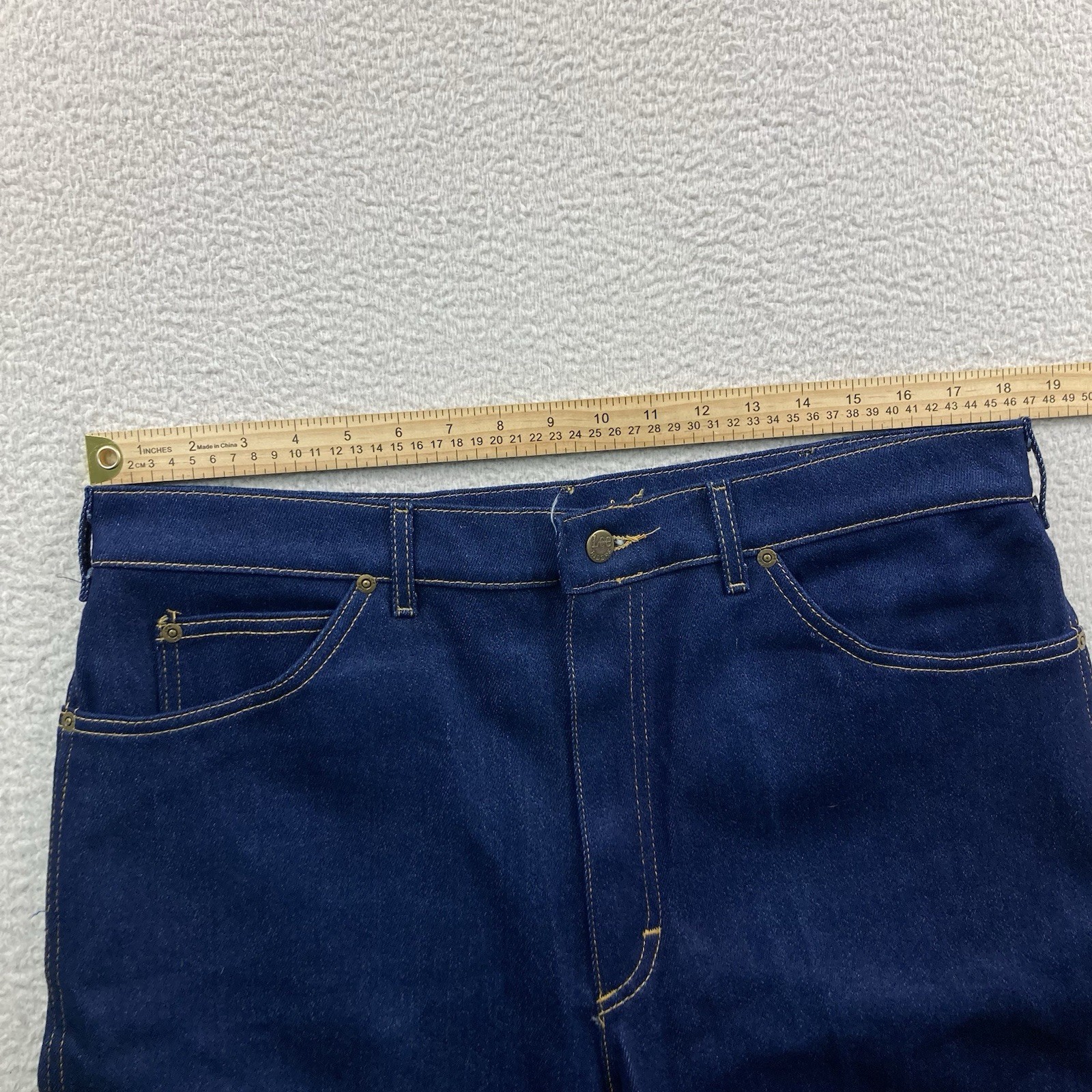 Vintage Lee Riders Jeans Men 36×34 Blue Dark Indigo USA Made Union Denim 70s