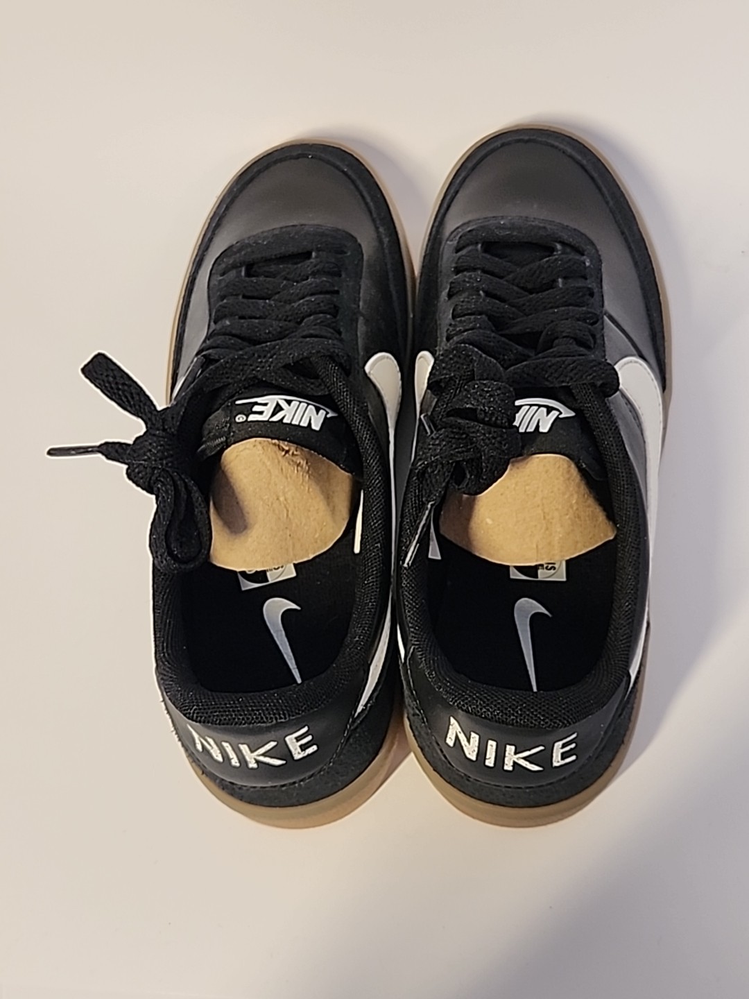 Nike Killshot 2 Black Leather White Swoosh Gum Sole Men 6.5 Women 8 NEW NO BOX