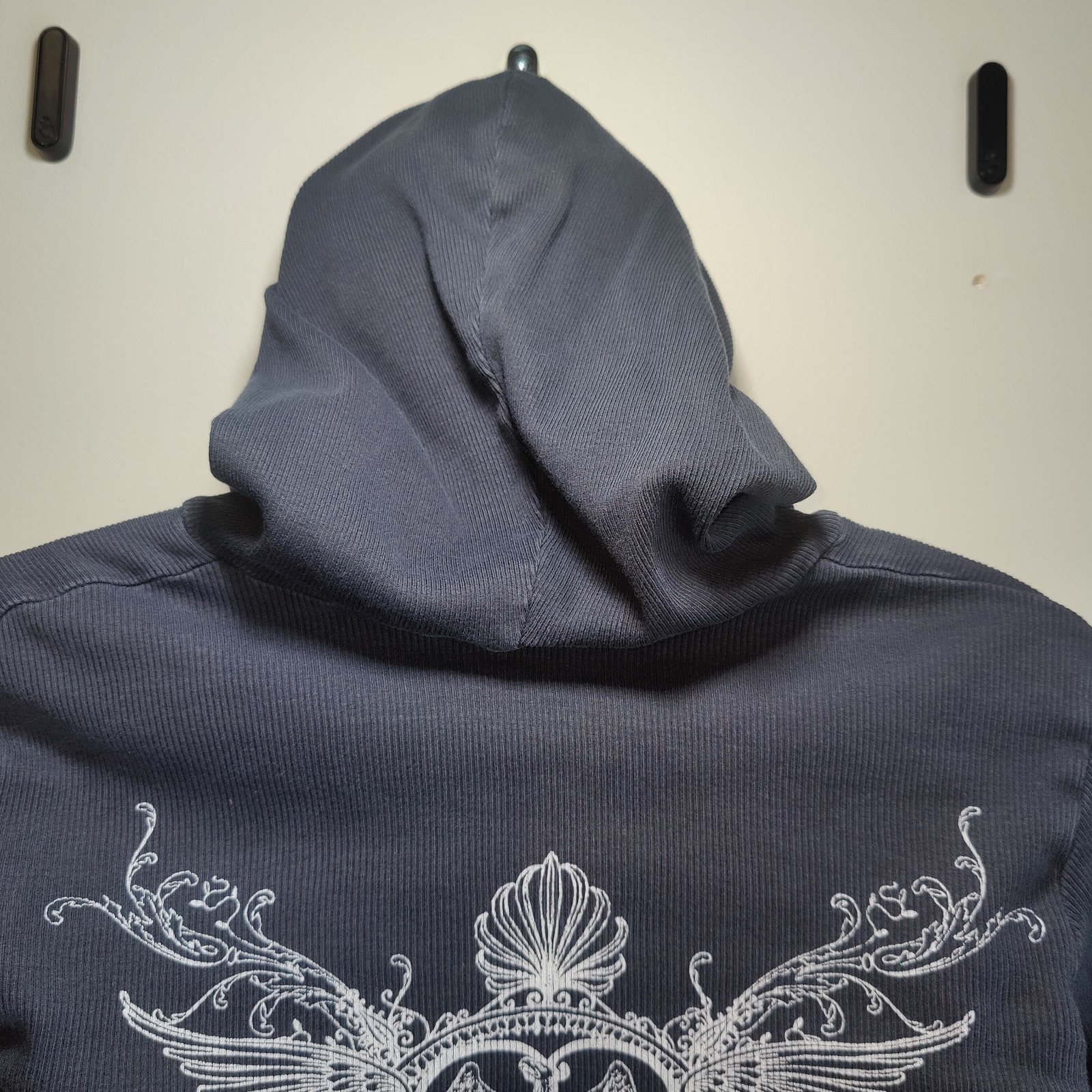 Vintage Freedom Hooded Tshirt Y2K 90s Rock Grunge Retro Rhinestone Biker Women L