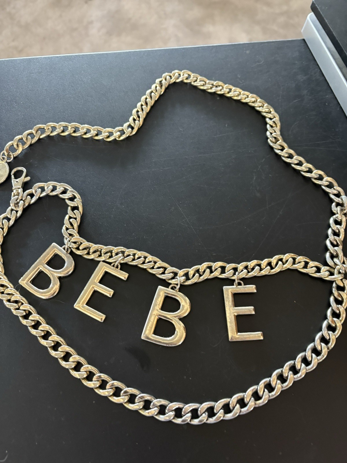 VINTAGE BEBE CHAIN BELT… 40 INCHES LONG