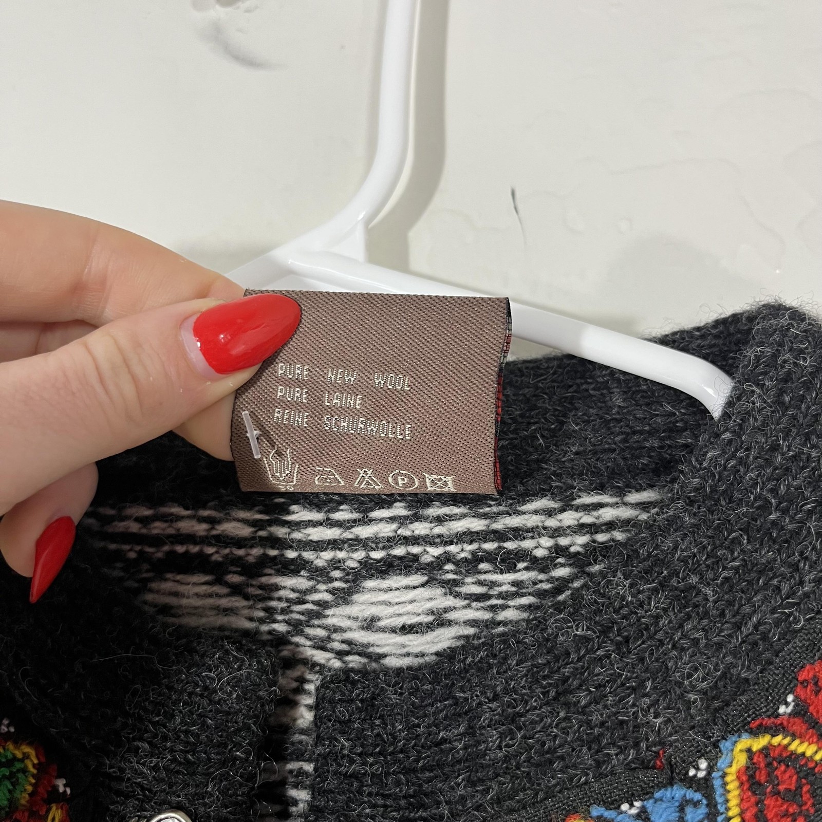 Christiania Sweater Womens Small Gray Wool Fair Isle Ski Crewneck Pullover Knit