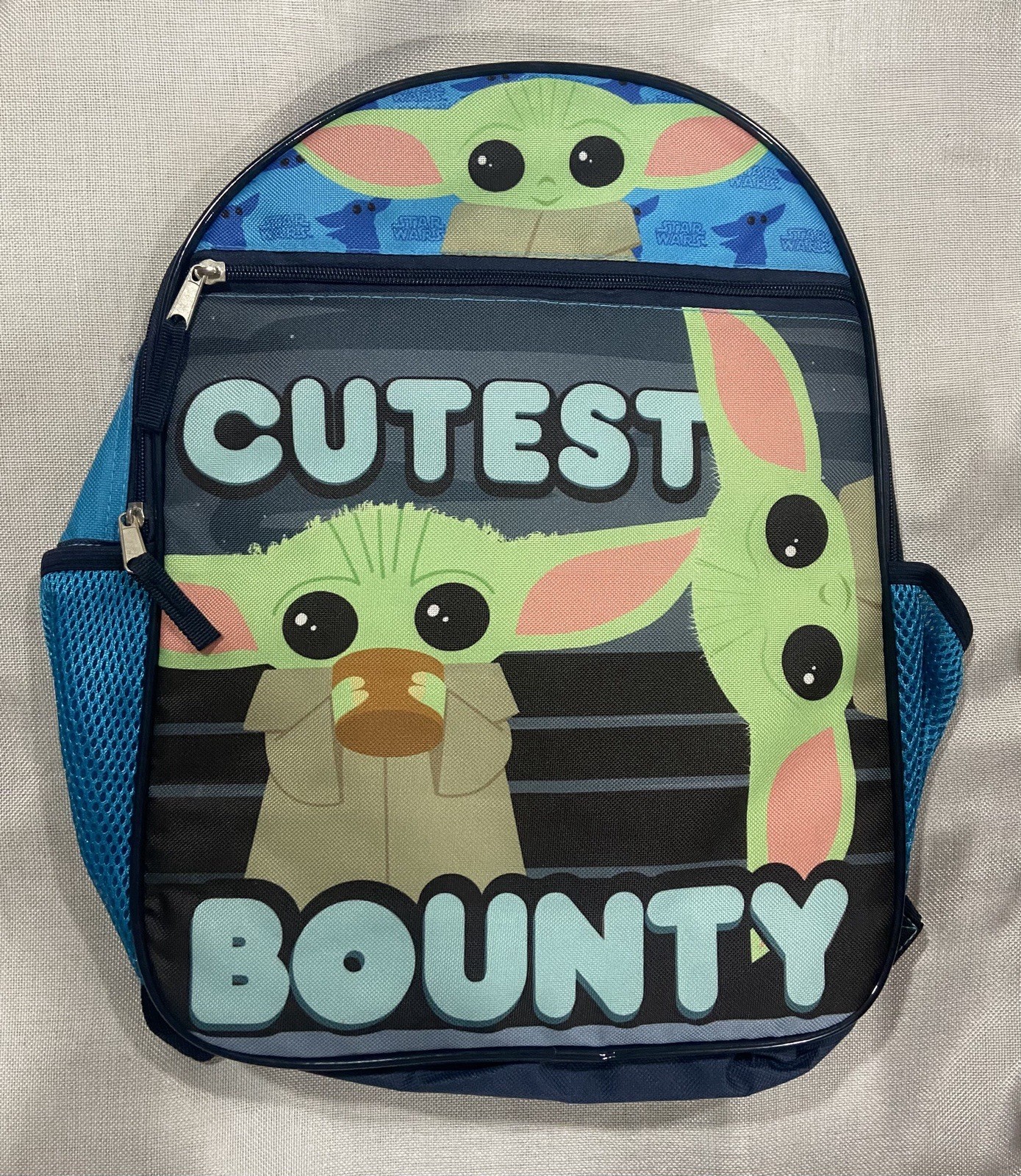 Disney Star Wars Mandalorian Grogu/Baby Yoda 16″ Kids Blue Backpack