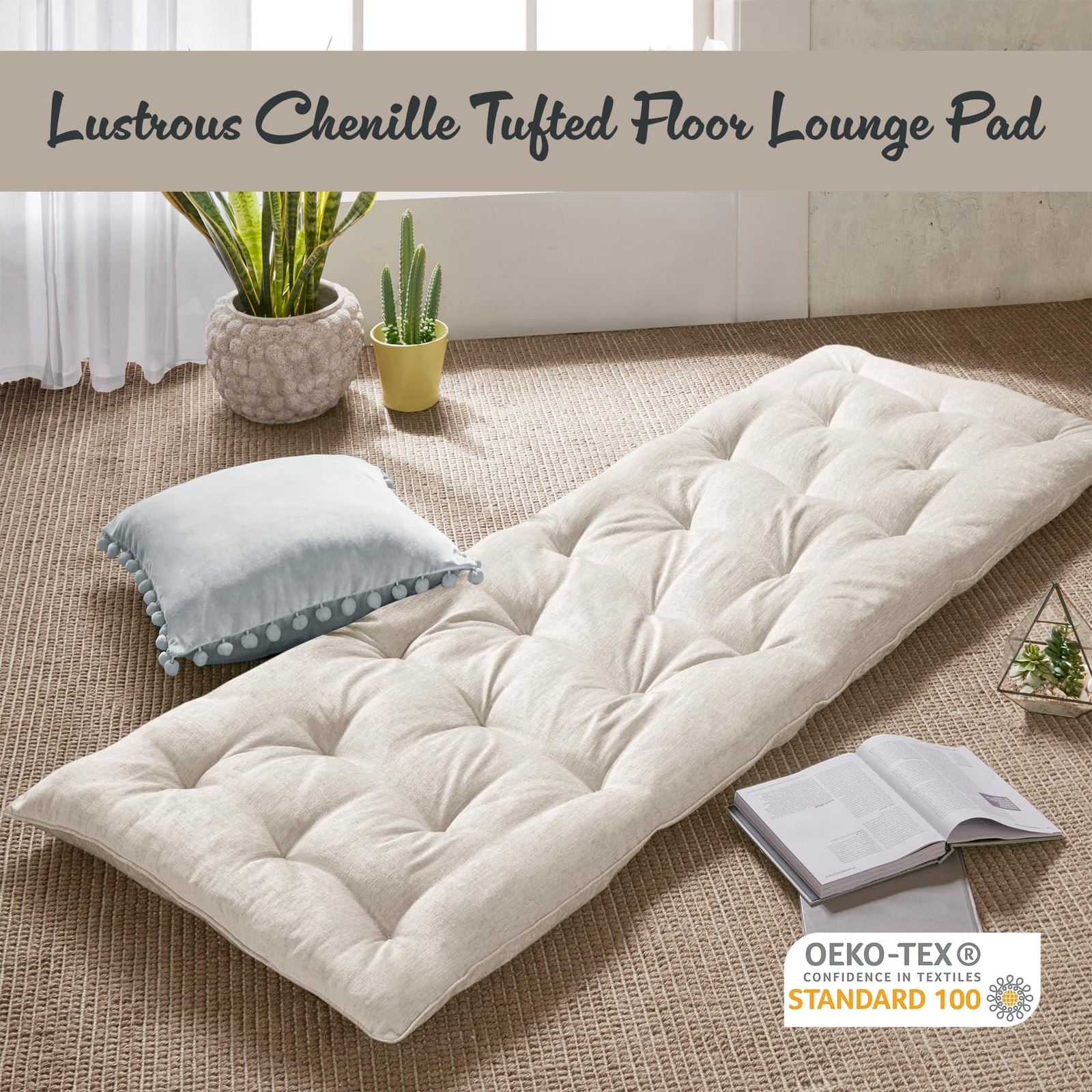 Intelligent Design Edelia Foldable Poly Chenille Light Weight Lounge Floor Pi…