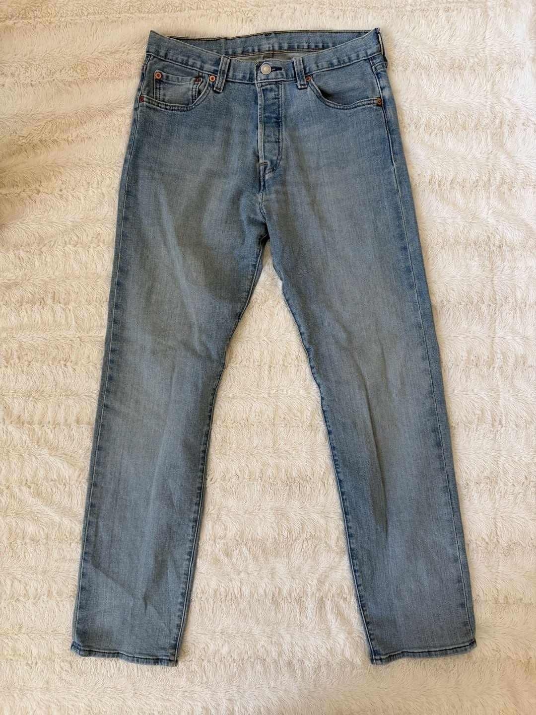 Levi’s 501 Original Fit Straight Leg Light Wash Denim Jeans Size 30×32