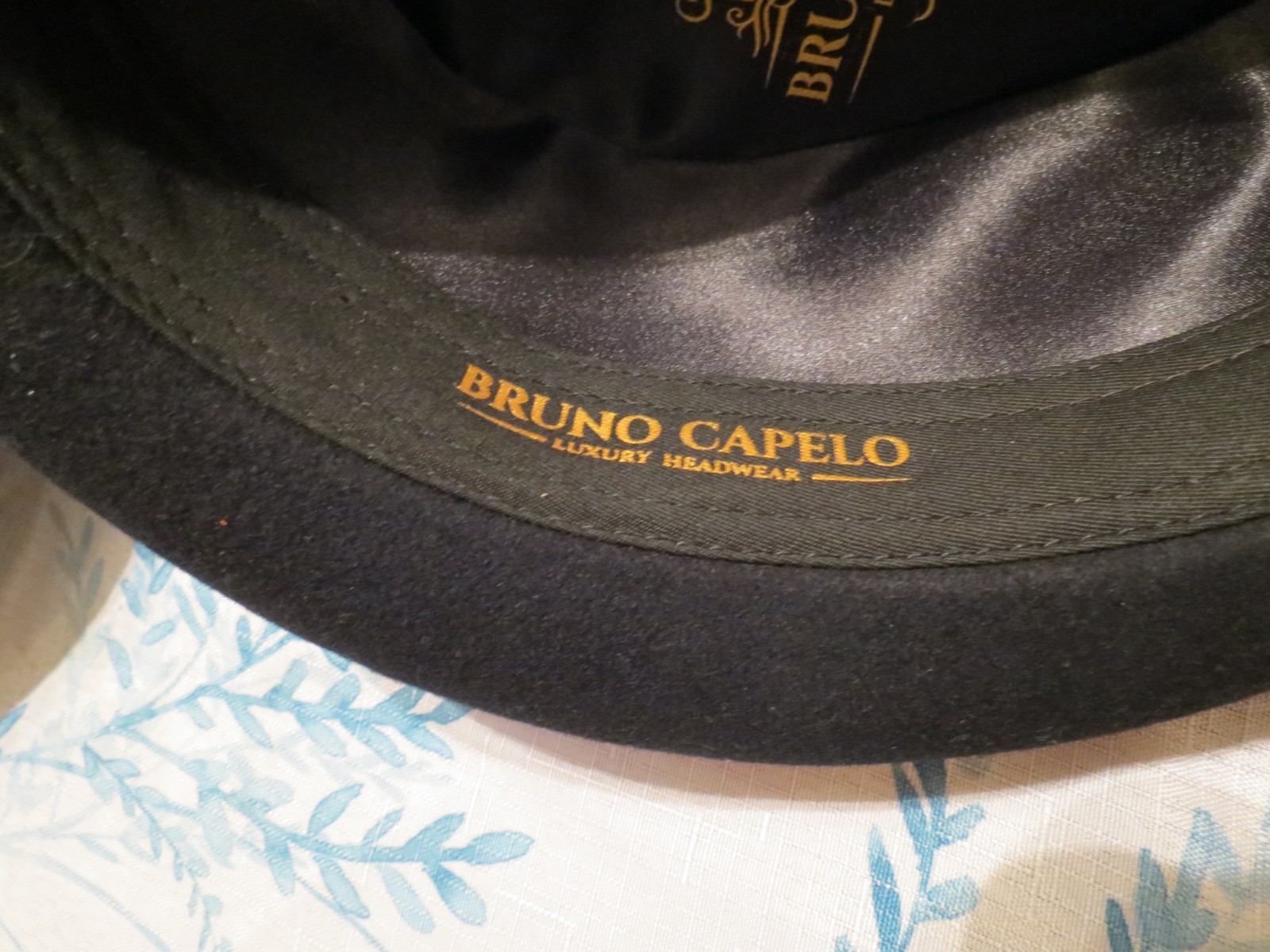 NEW, MEN’S BRUNO CAPELO CHICAGO SNAP BRIM BLK WT RED FEDOA AUSTRALIAN WOOL HAT
