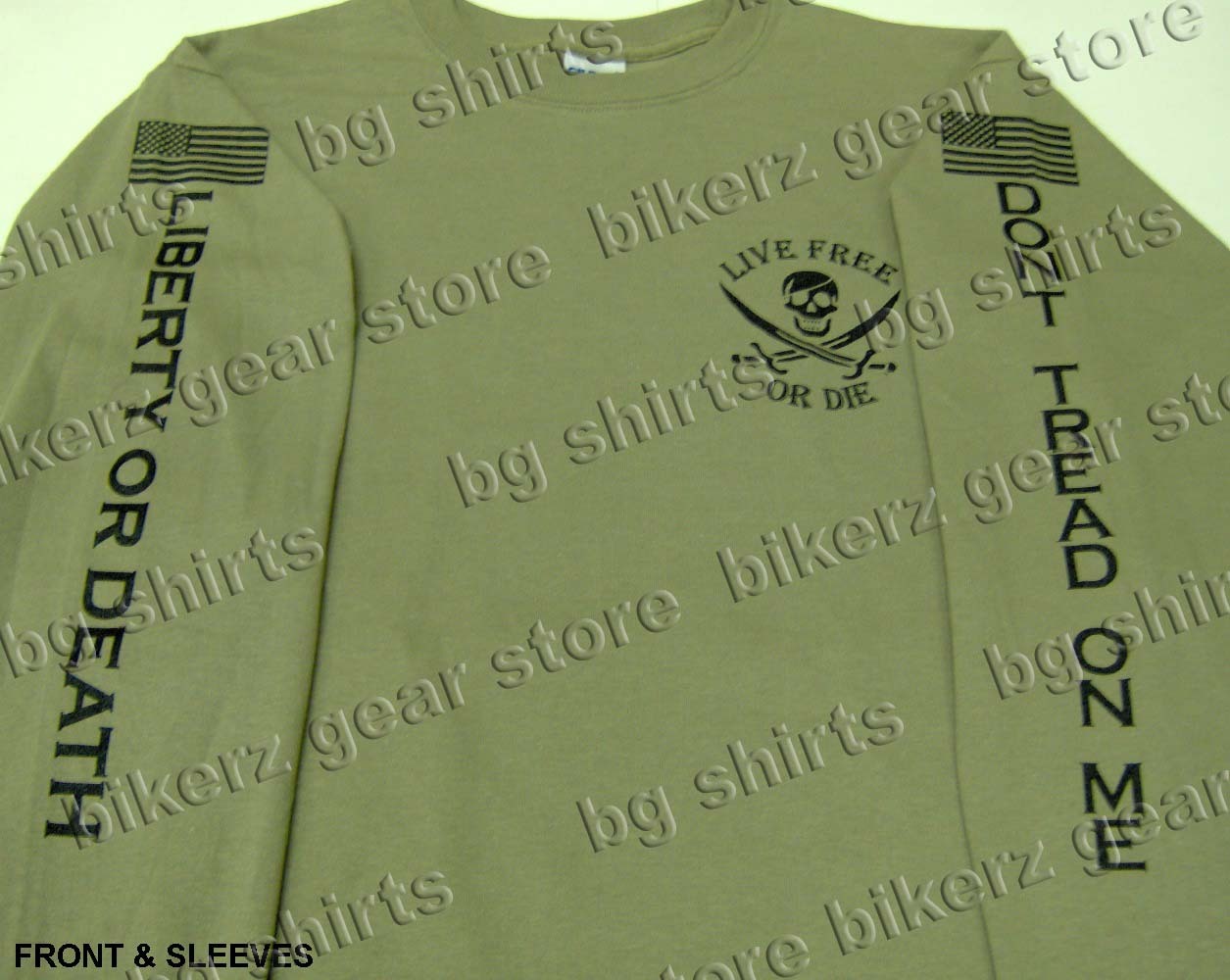 LIVE FREE OR DIE Navy Seals L/S T SHIRT SOCOM S-3X SOCOM Molon Labe 2A KHAKI