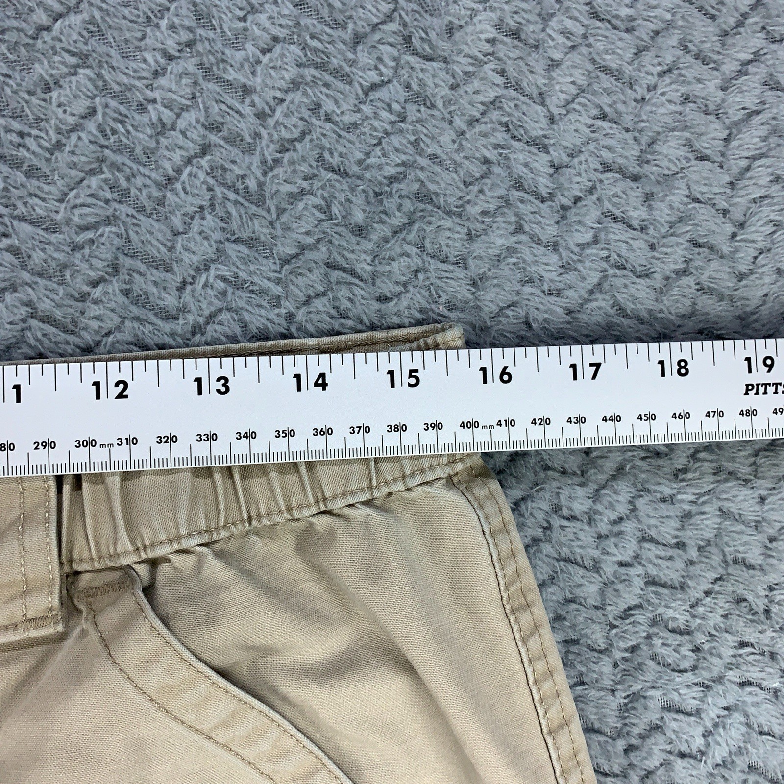 Savane Safari Cargo Shorts Mens Size 30 Beige Khaki Canvas Elastic Waist