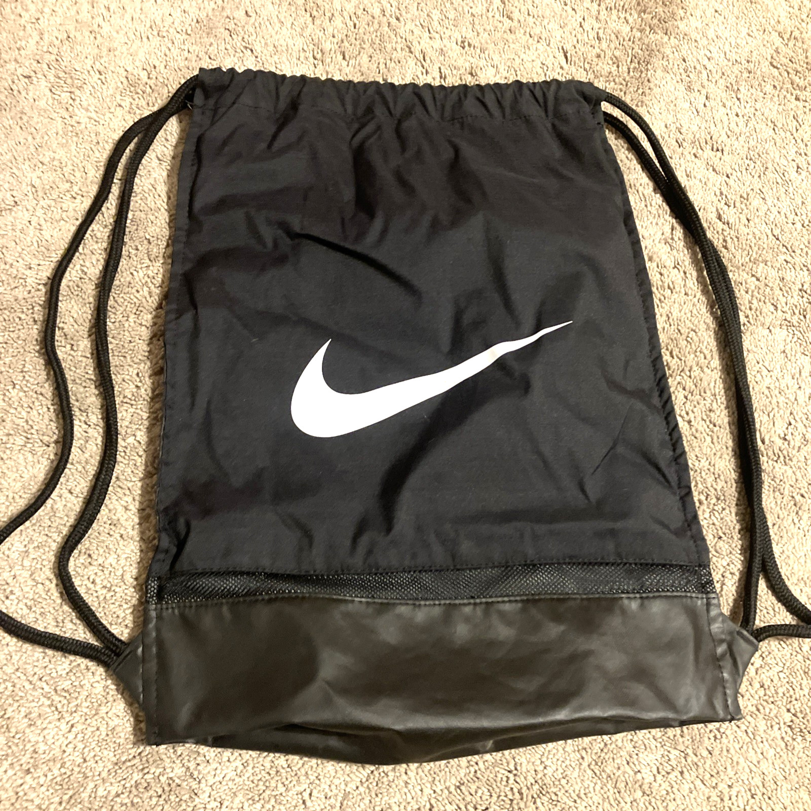 Nike Brasilia Training Black Gymsack Bag Inside Pocket Side Zipper | BA5338