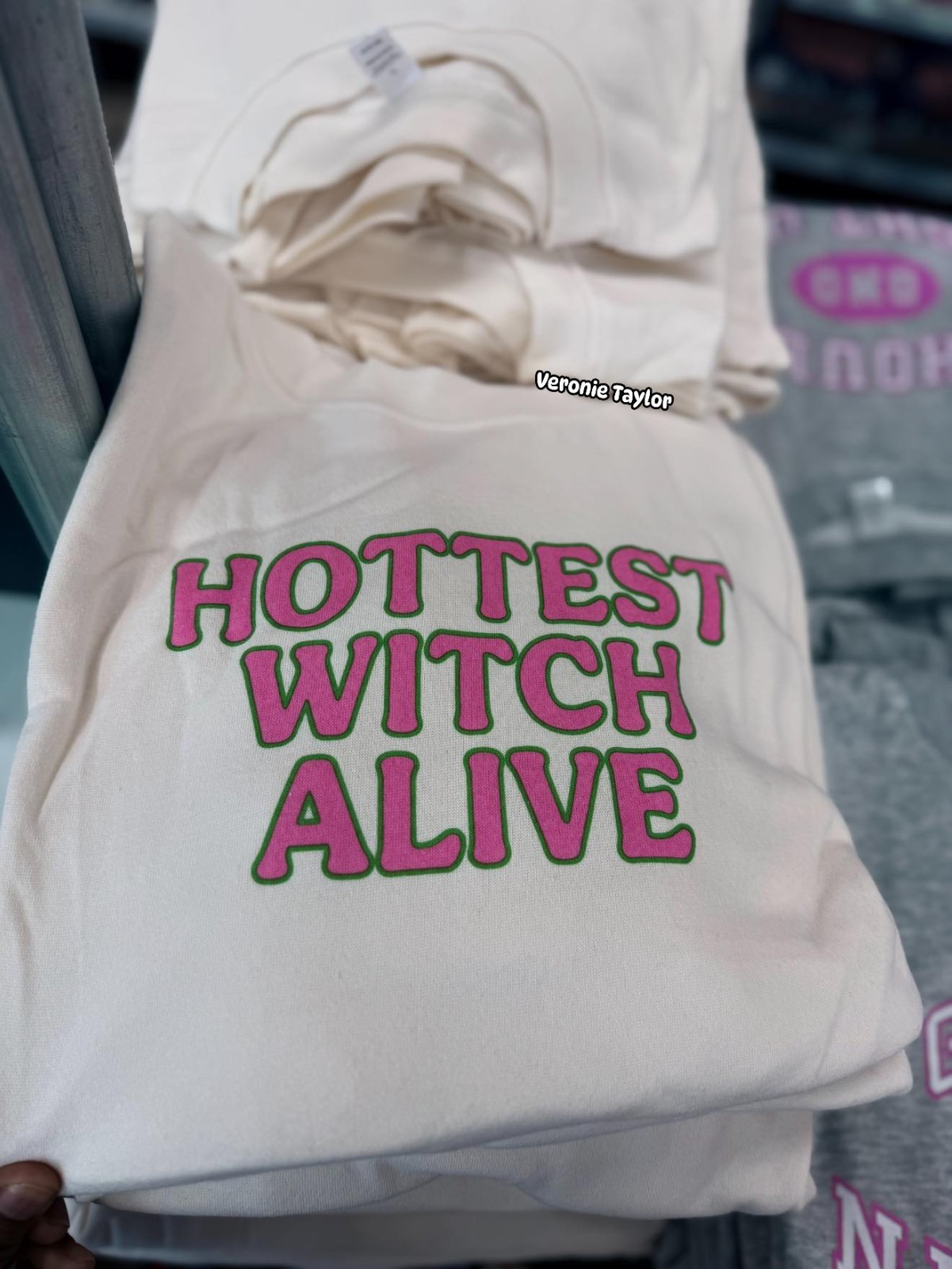 Hottest Witch Alive Beige Women Sweatshirt SMALL Size great for all occasions