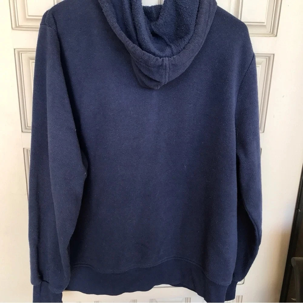 Good Vibes Hoody Kangaroo Pocket Navy SzL Drawstring Pullover Banded Cuffs/Hem