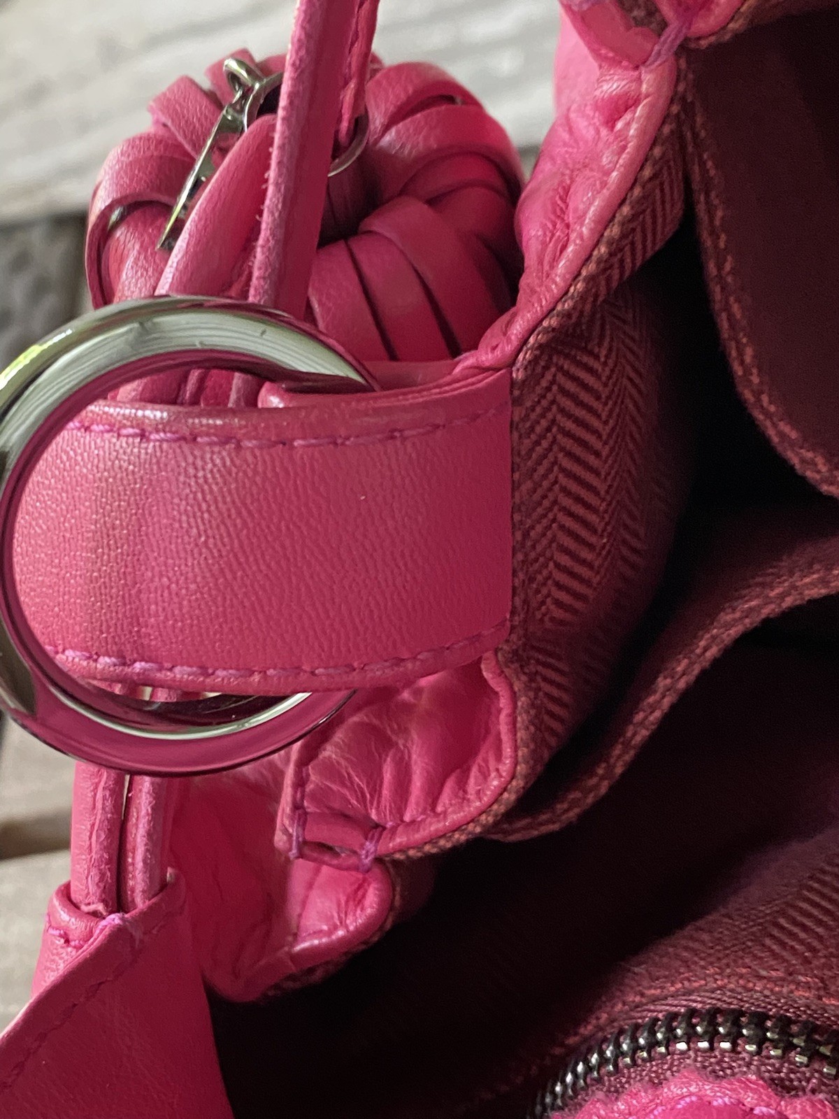 Loewe Flamenco Tassel Crossbody & Shoulder Bag Hot Pink Embossed Floral Lambskin
