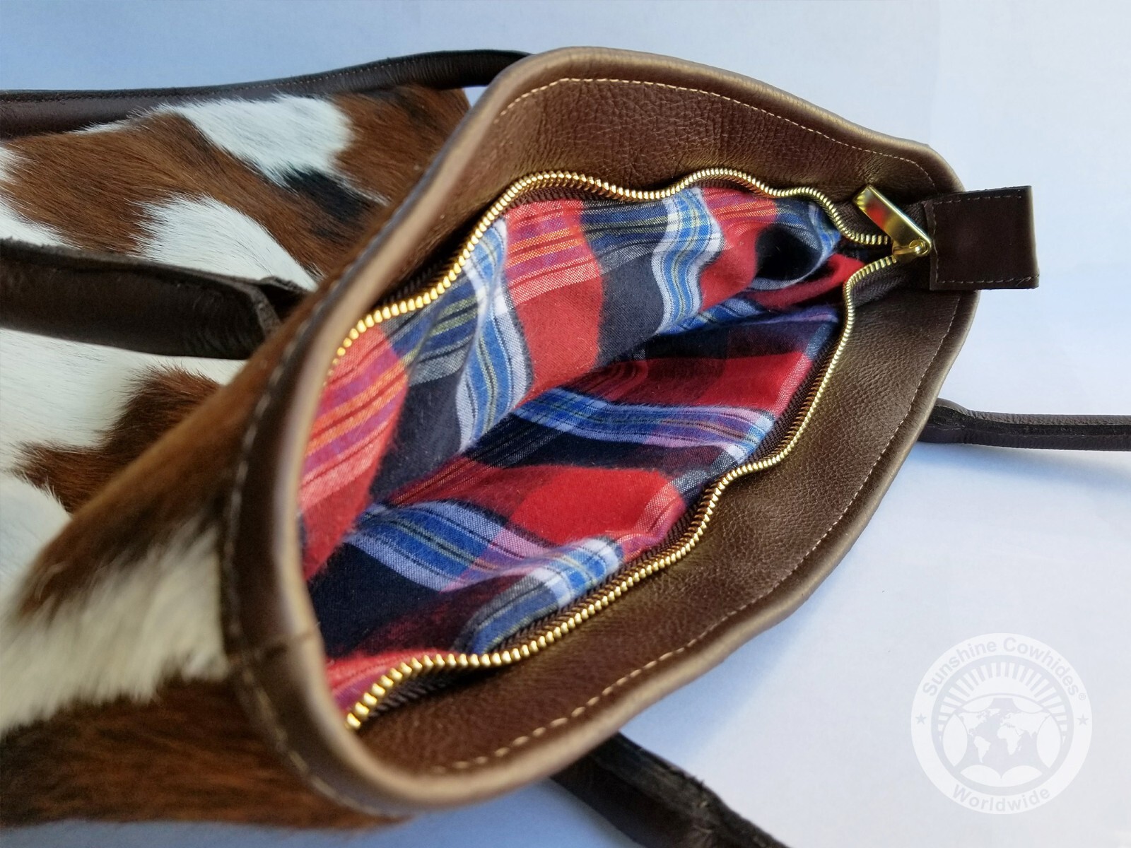 Handbag Cowhide – Brown and White – Cowhide Leather Bag