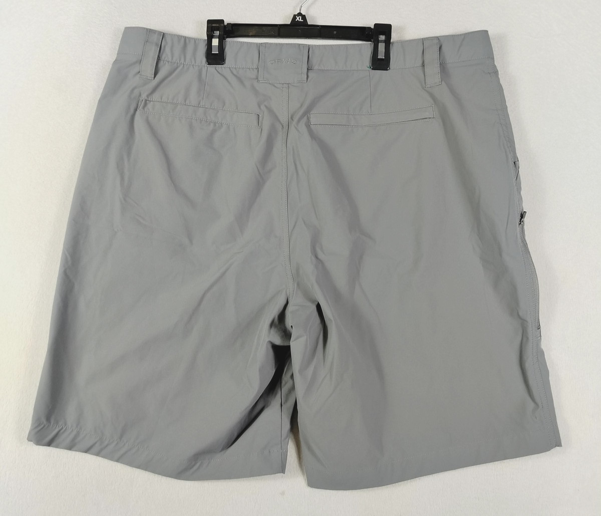 Orvis Shorts Mens 40 Gray Stretch Nylon Zip Pocket Hiking Golf Casual Outdoor