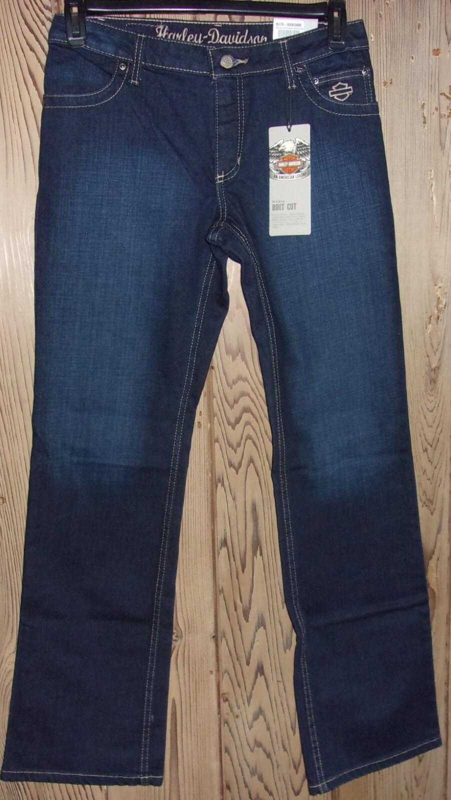 Harley-Davidson Mid Rise Bootcut Embellished Stretch Jeans Size: 6 Reg NWT
