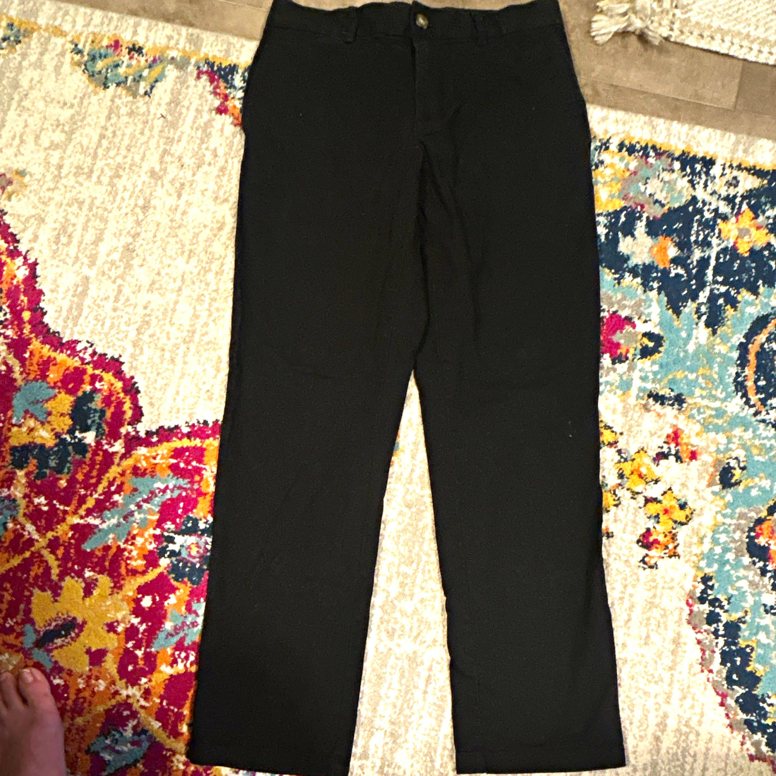 Old Navy Built-In Flex Straight Fit Black Twill Pants Men’s 29×30 Flat Front