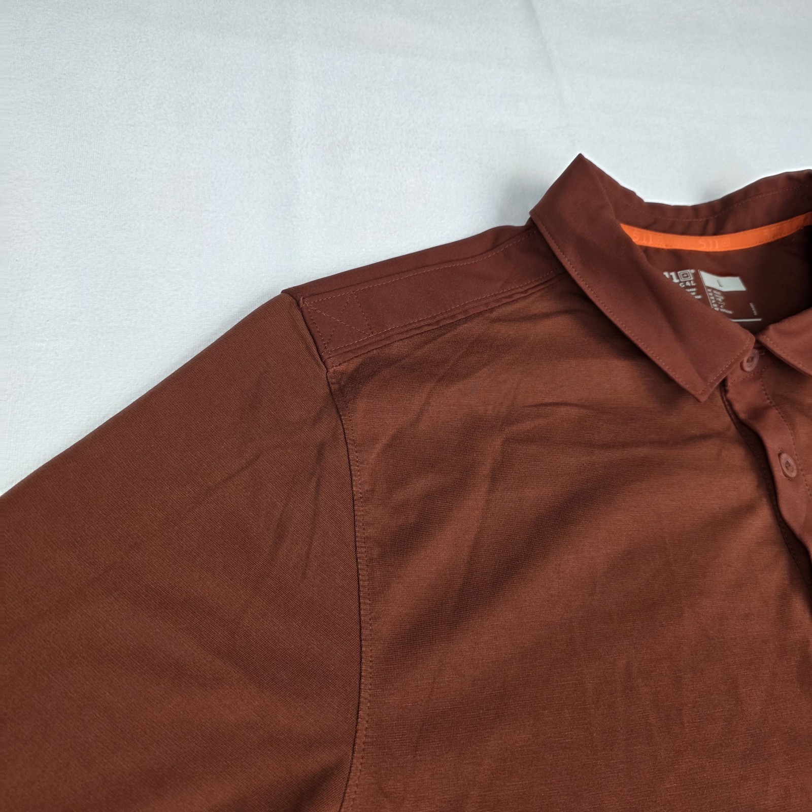 5.11 Tactical Mens Large Axis Short Sleeve Polo Shirt Golf Red Pocket Stretch