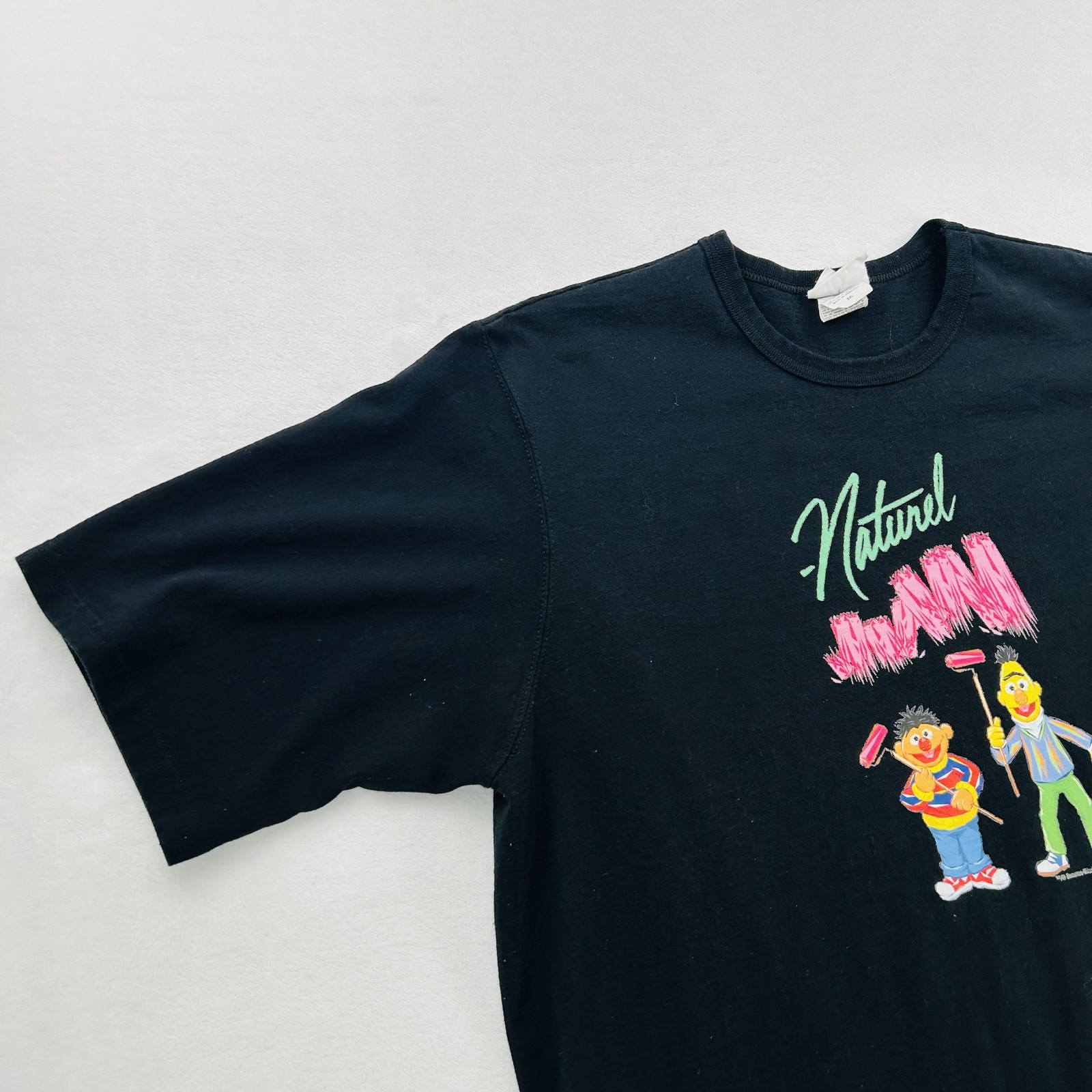 Sesame Street Shirt Mens 2XL Black Naturel Bert Ernie Champion Tee Y2K Collab
