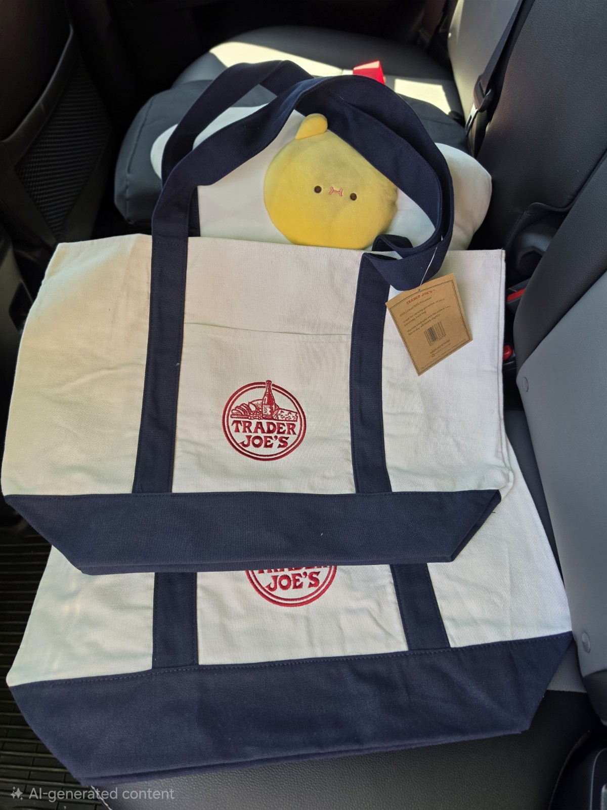 Trader Joe’s Canvas Tote Bag – LARGE NAVY BLUE – NEW with Tags 2 For $30